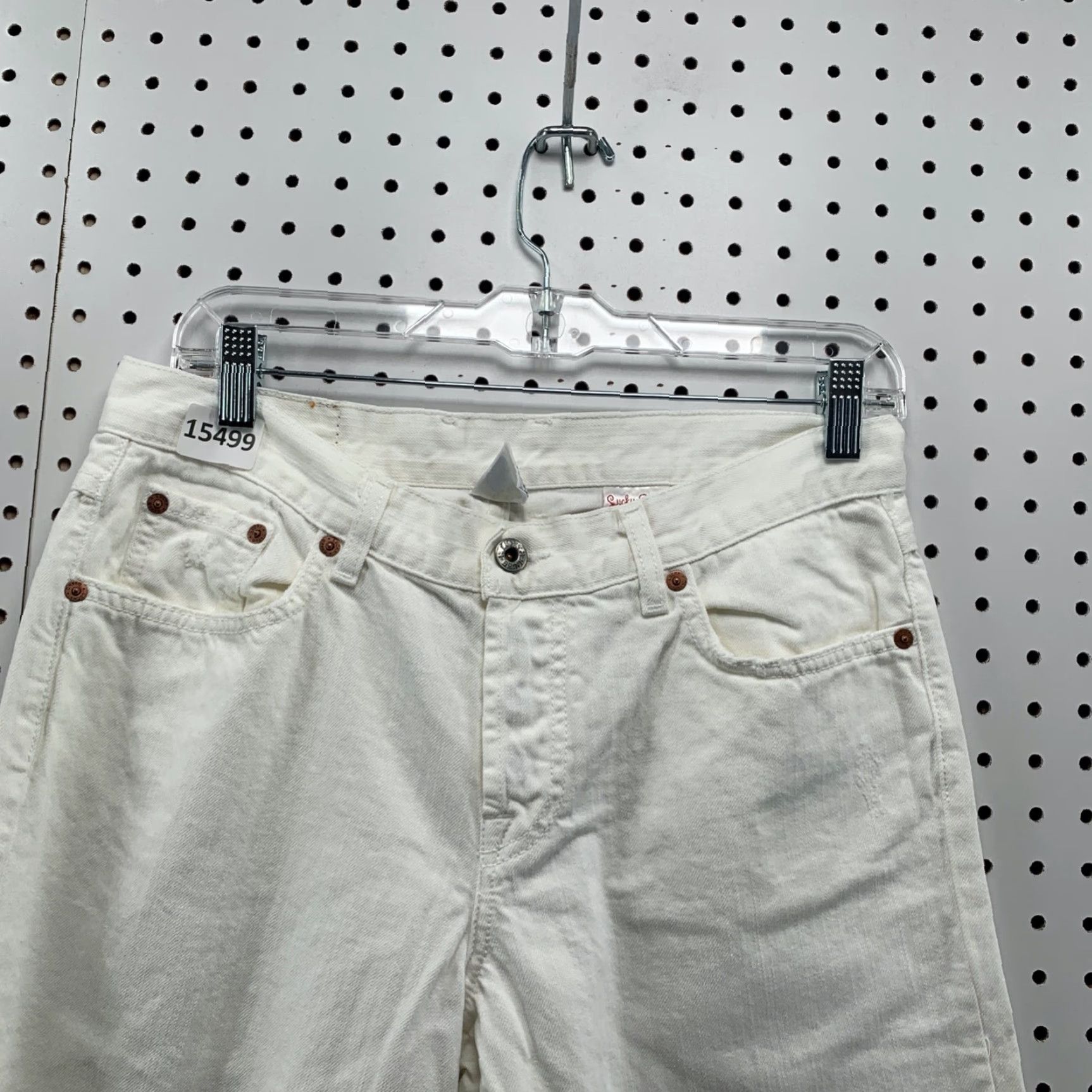Lucky Brand VINTAGE Lucky Brand Jeans Main Selling Point White Dungarees Capris 32x23 Women 8/29 USA 1990s Womens Jeans Size 30" / US 8 / IT 44 - 4 Thumbnail