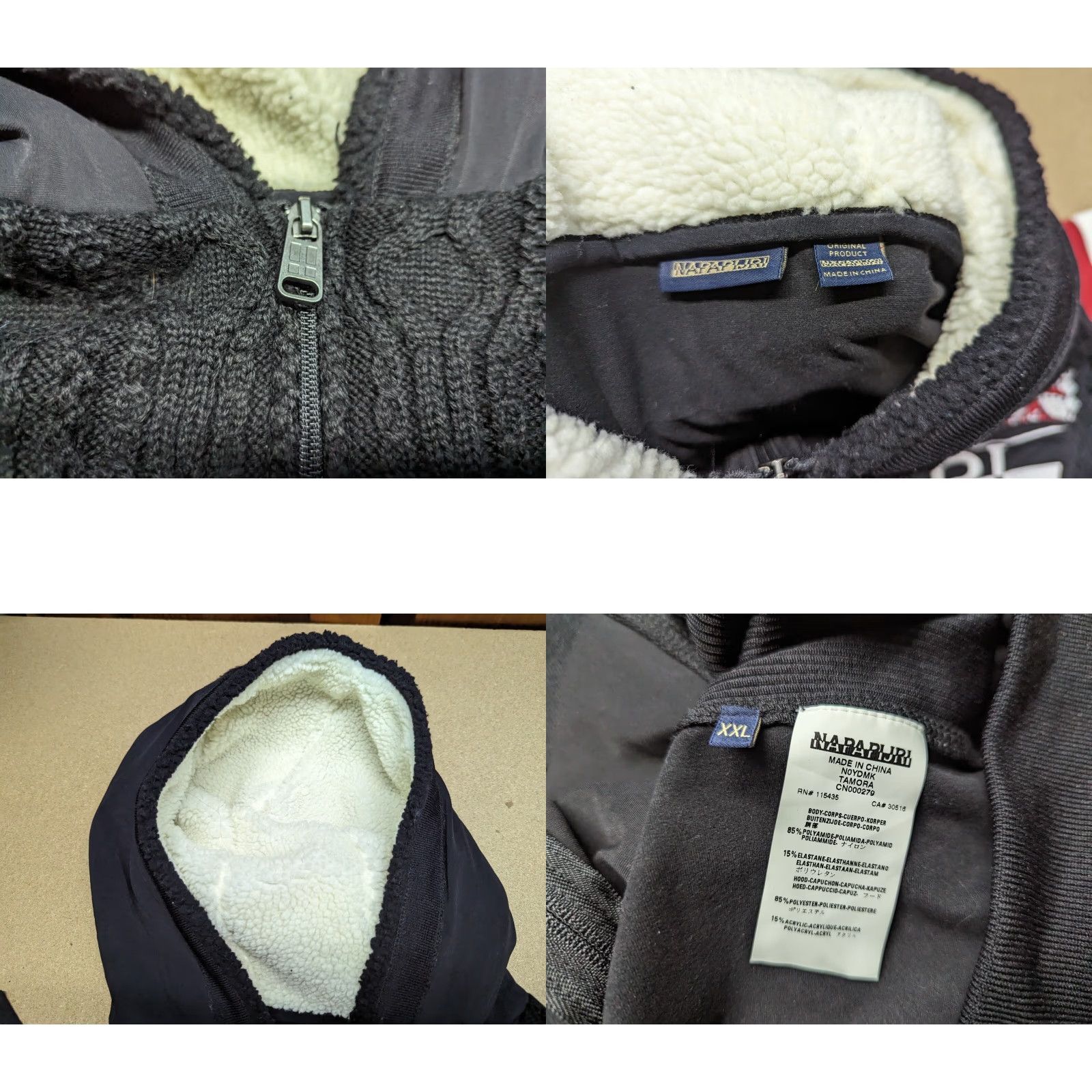 Napapijri Napapijri Jacket Womens 2XL Full Zip Hooded Spellout Hoodie Black Ladies Size XXL / US 16-18 / IT 52-54 - 8 Thumbnail