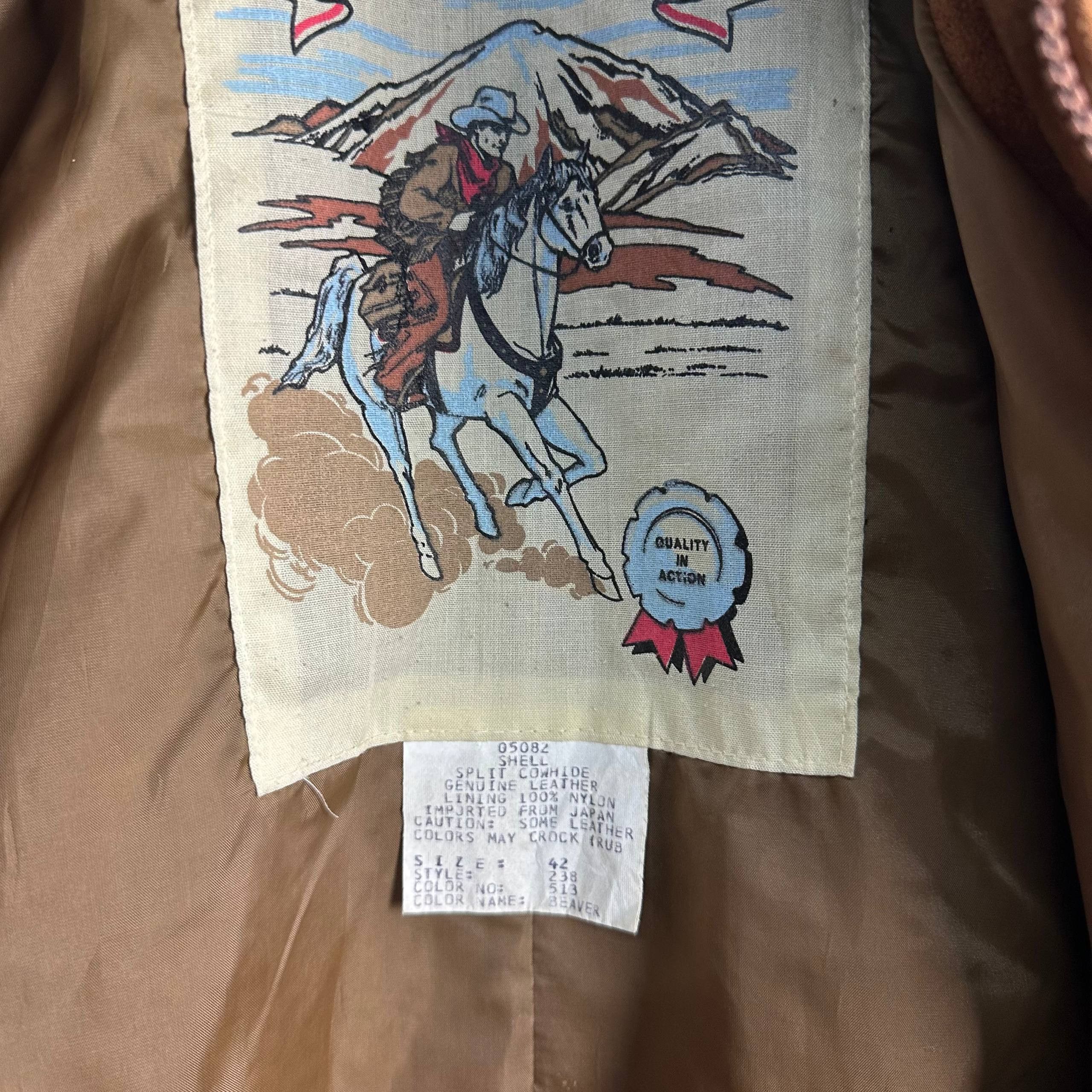 Vintage *RARE* Vintage Pioneer Wear Cowhide Leather Jacket Size US XL / EU 56 / 4 - 6 Thumbnail