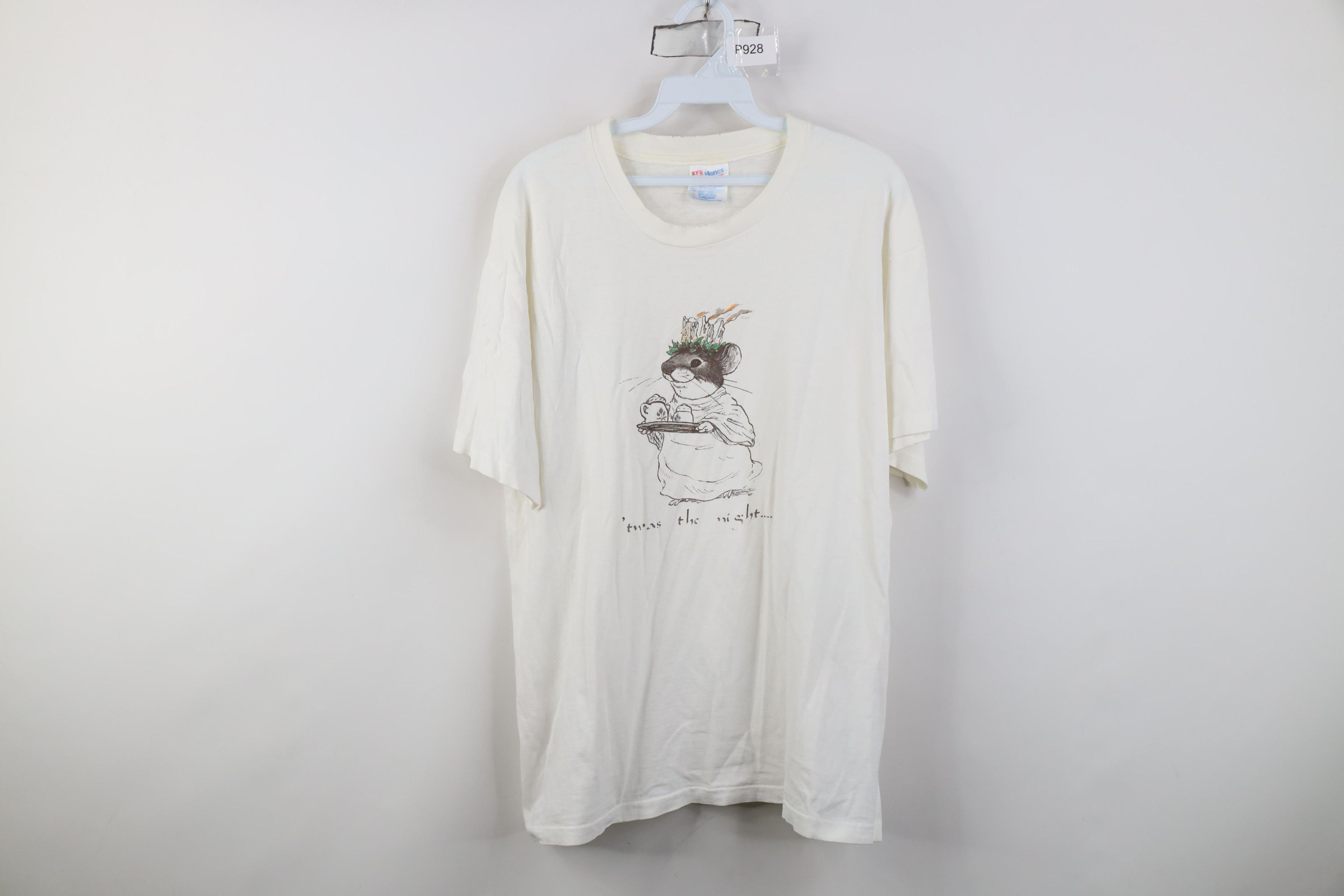Vintage Vintage 80s 90s Christmas Mouse Twas the Night T-Shirt USA Size L / US 10 / IT 46 - 1 Thumbnail