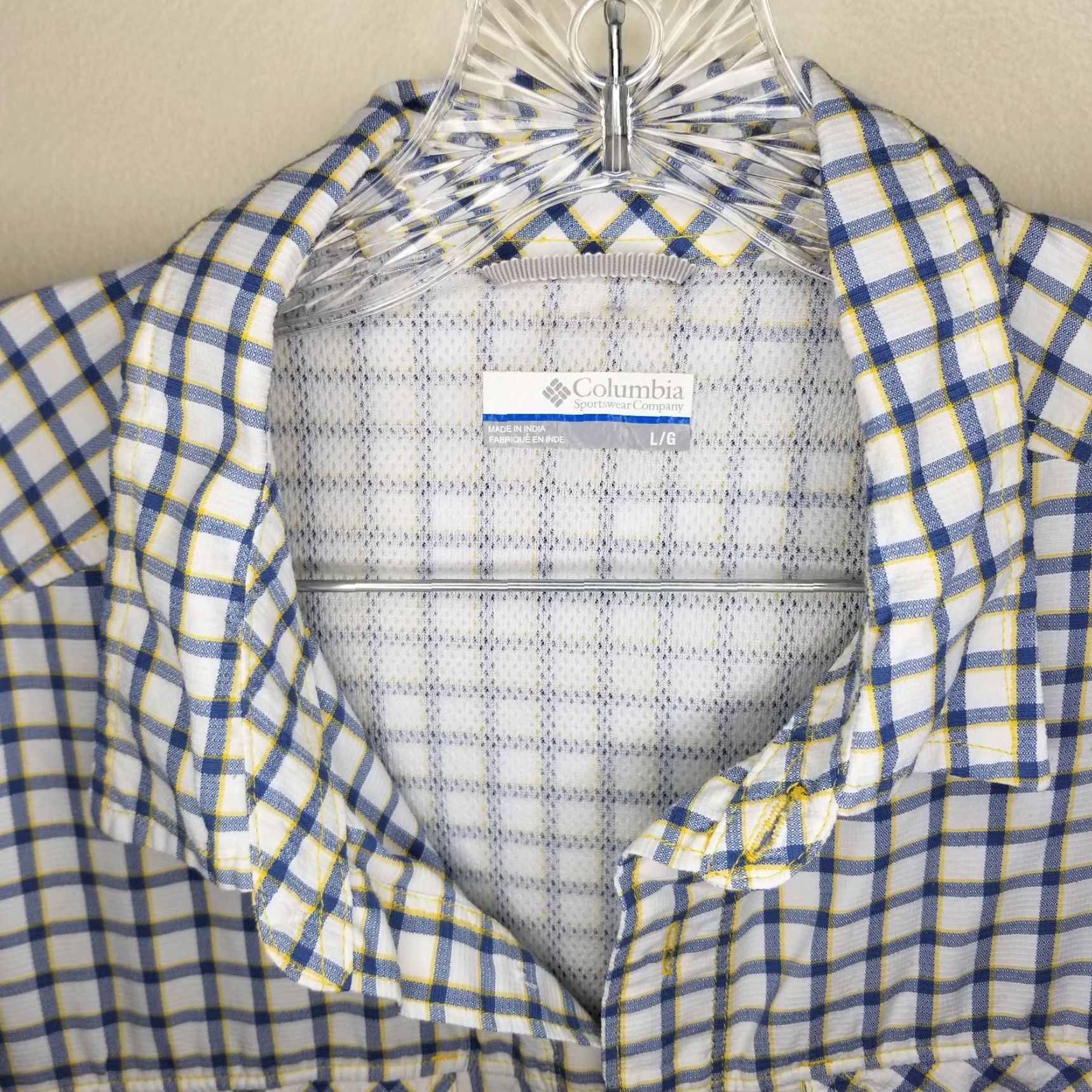 Vintage COLUMBIA Men's Long Sleeve Button-Up Shirt White Blue Plaid Size L Size US L / EU 52-54 / 3 - 3 Thumbnail