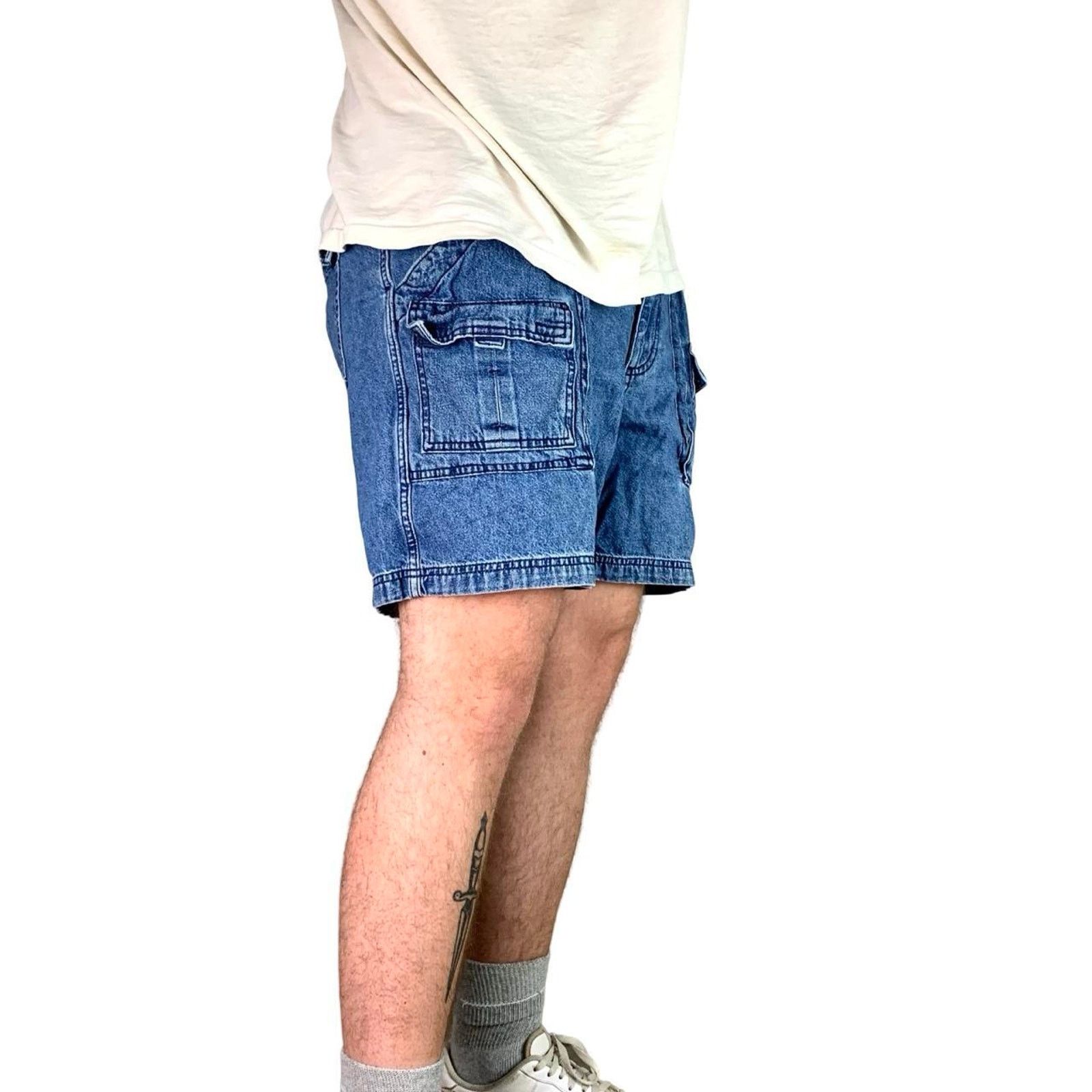 St. Johns Bay × Vintage 90s Vintage Front Pocket Cargo Jean Shorts Size US 36 / EU 52 - 3 Thumbnail