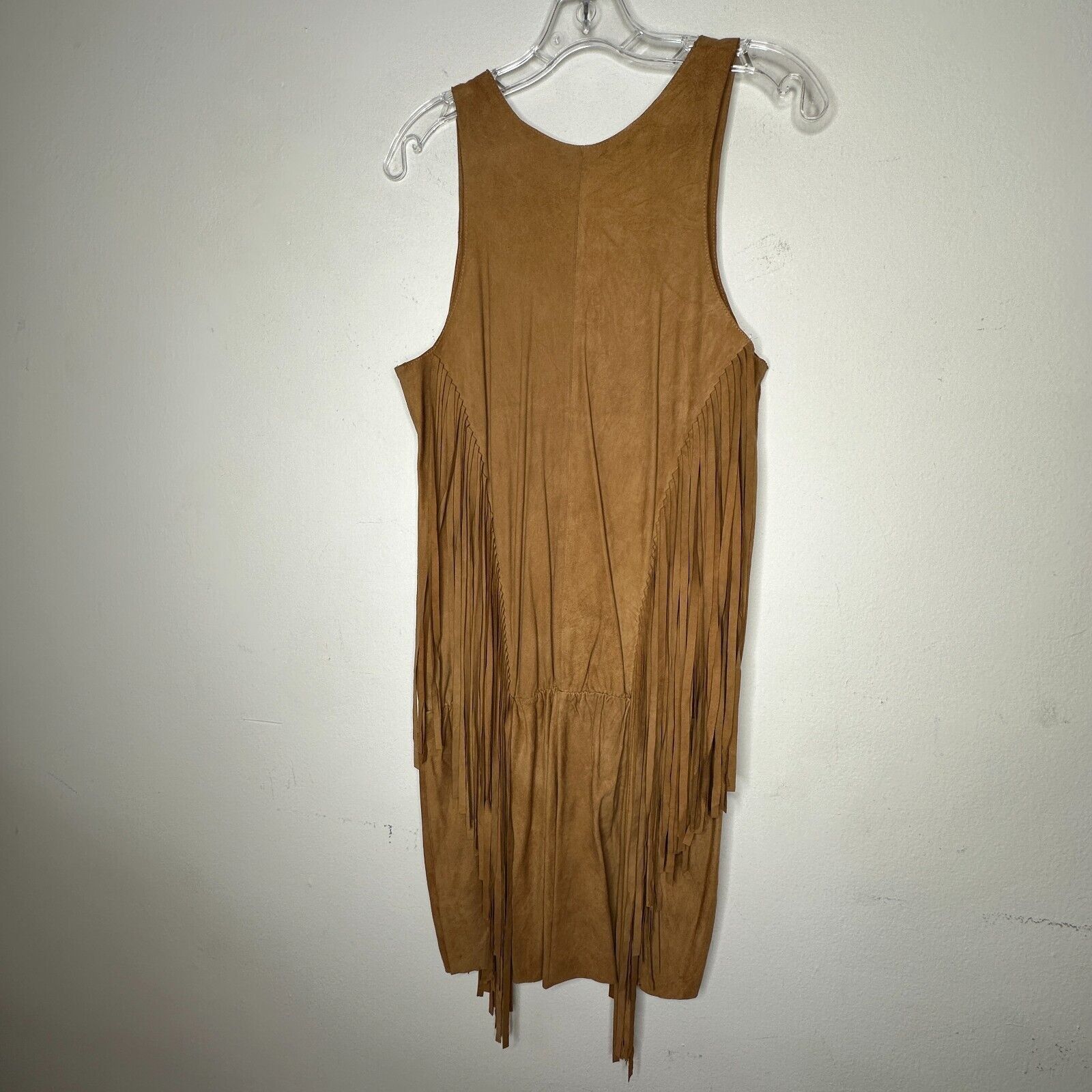 Other Belair Calvi Camel Goat Suede Sleeveless Fringed Dress T2 Size XS / US 0-2 / IT 36-38 - 6 Thumbnail