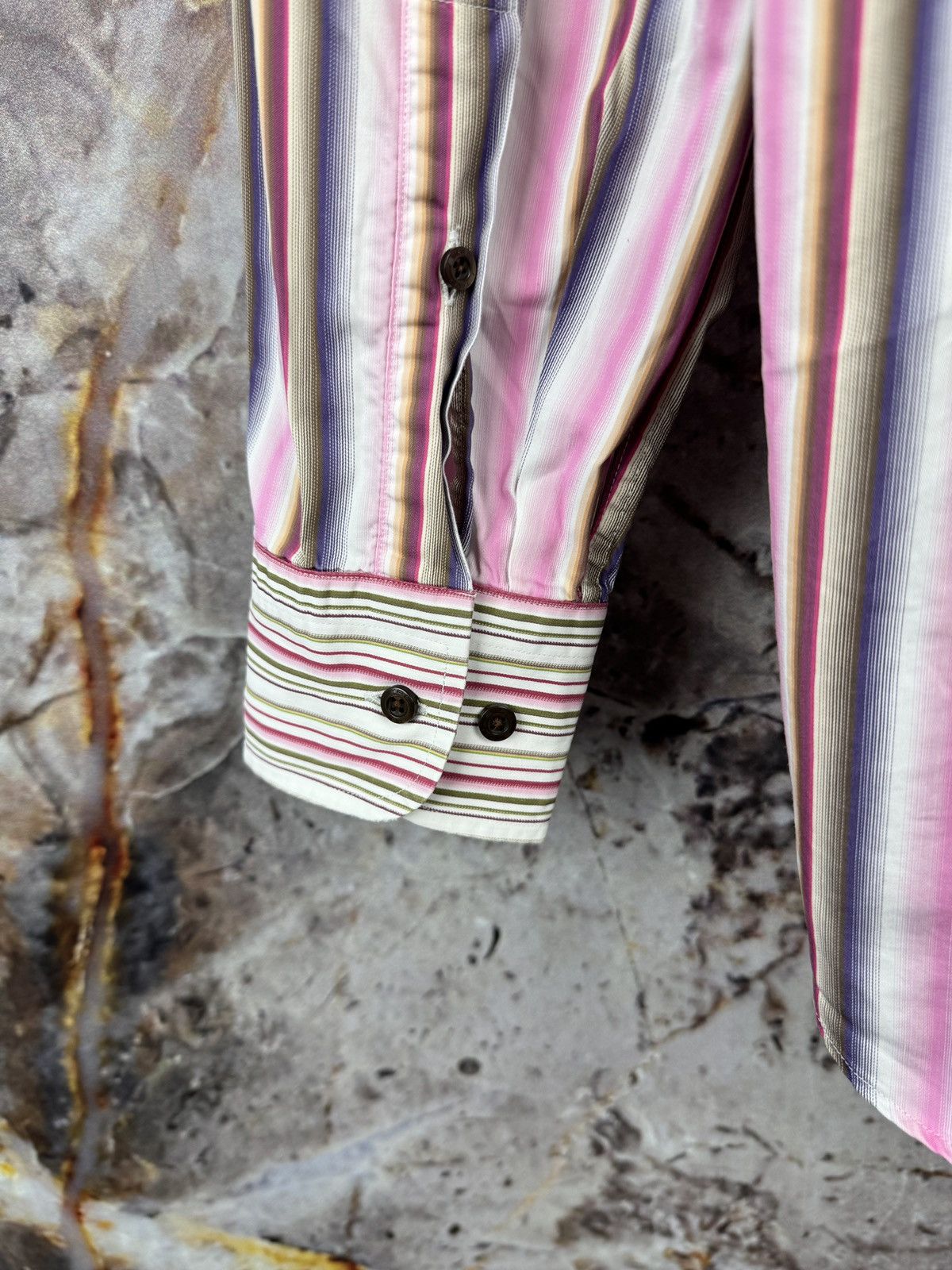 Etro Men’s Etro Milano Striped Shirt Button Up Long Sleeve Size US XXL / EU 58 / 5 - 15 Thumbnail