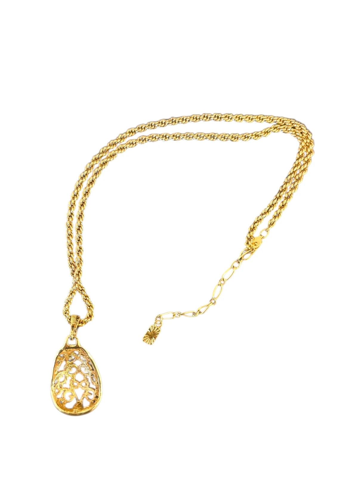 Yves Saint Laurent Yves Saint Laurent Gold Plated filigree pendant necklace Size ONE SIZE - 1 Thumbnail