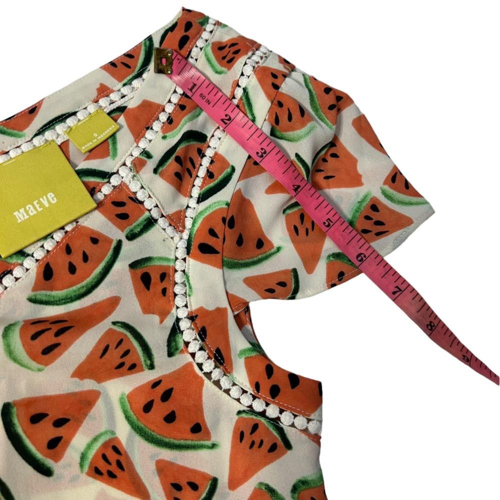 Designer Anthropologie l Maeve Picnic Days Watermelon Top 0 Size XS / US 0-2 / IT 36-38 - 6 Thumbnail
