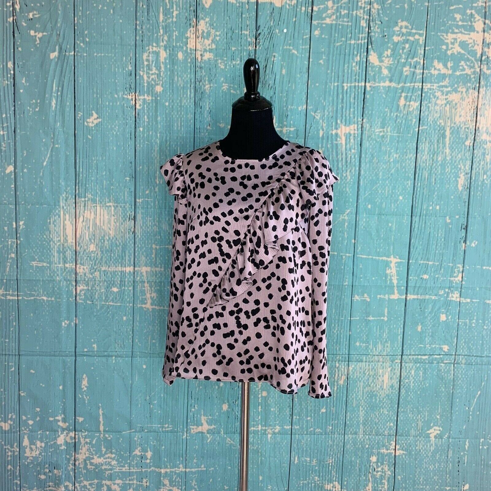 Topshop Topshop Animal Print Ruffle Across Blouse Size 2 Size XS / US 0-2 / IT 36-38 - 7 Thumbnail