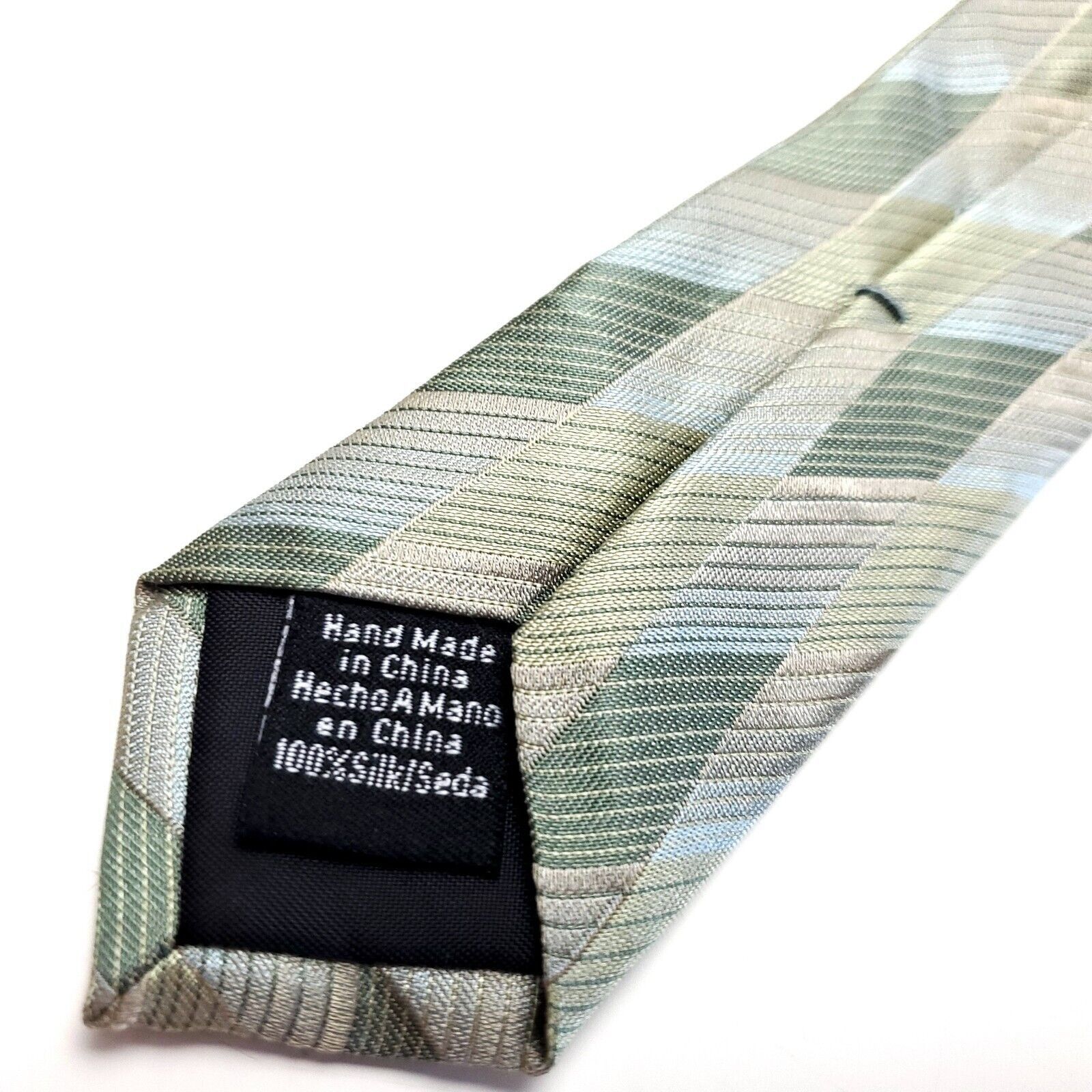 Van Heusen Van Heusen Green Silk Tie Woven Check Size ONE SIZE - 5 Thumbnail