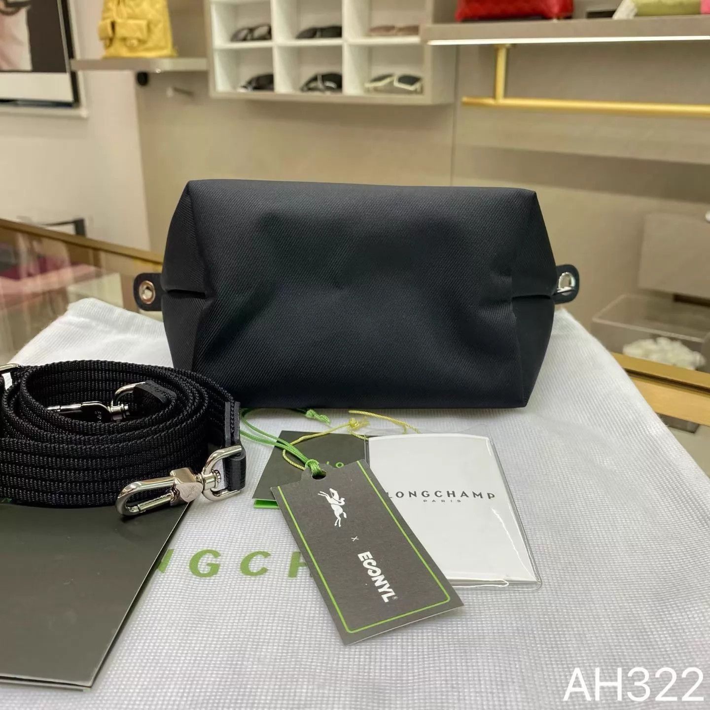 Louis Vuitton Longchamp Energy Black Mini Dumpling Bag 16x14x10 New AH322 Size ONE SIZE - 8 Thumbnail