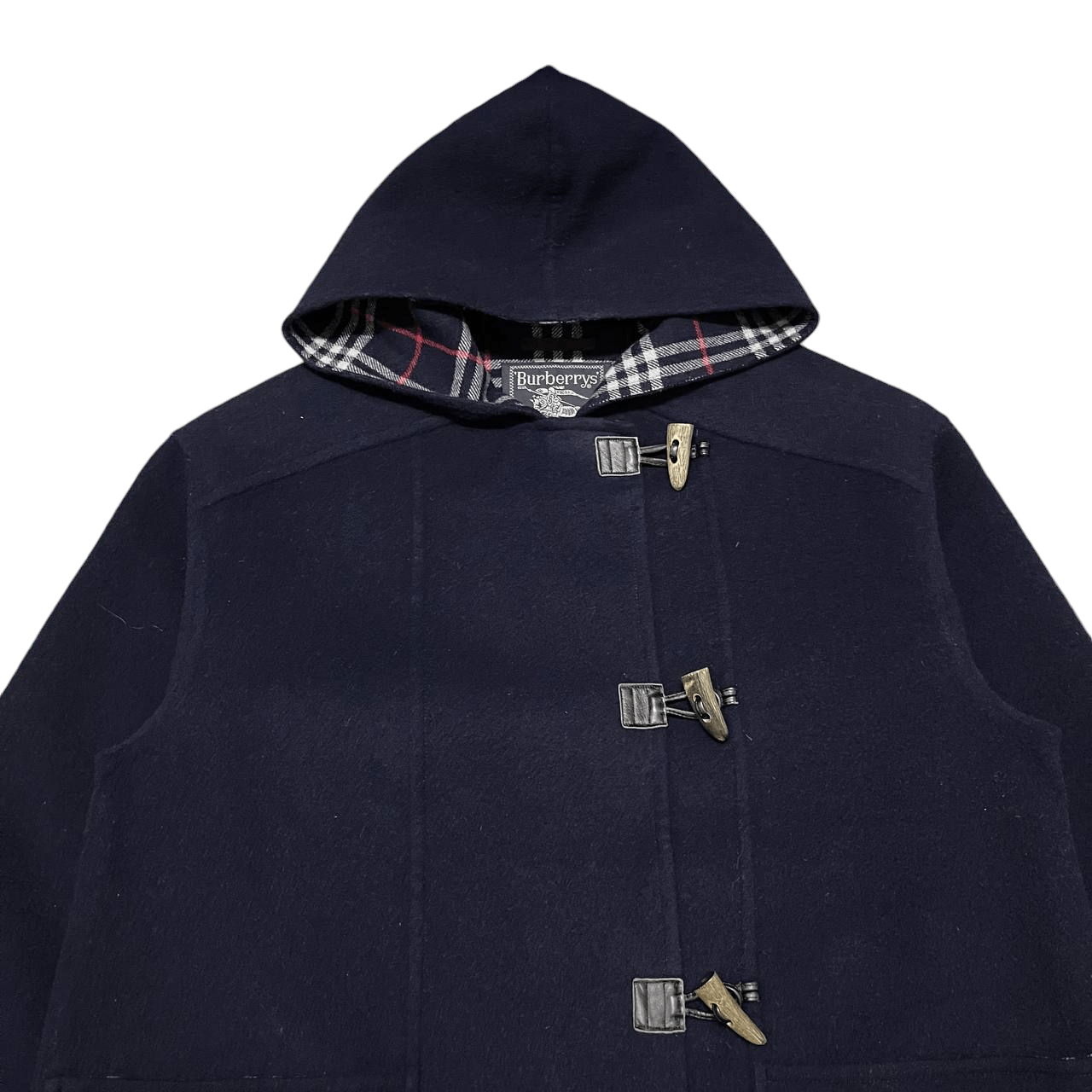 Burberry Vintage Burberry Nova Check Wool Hooded Duffle Coat Size US L / EU 52-54 / 3 - 3 Thumbnail