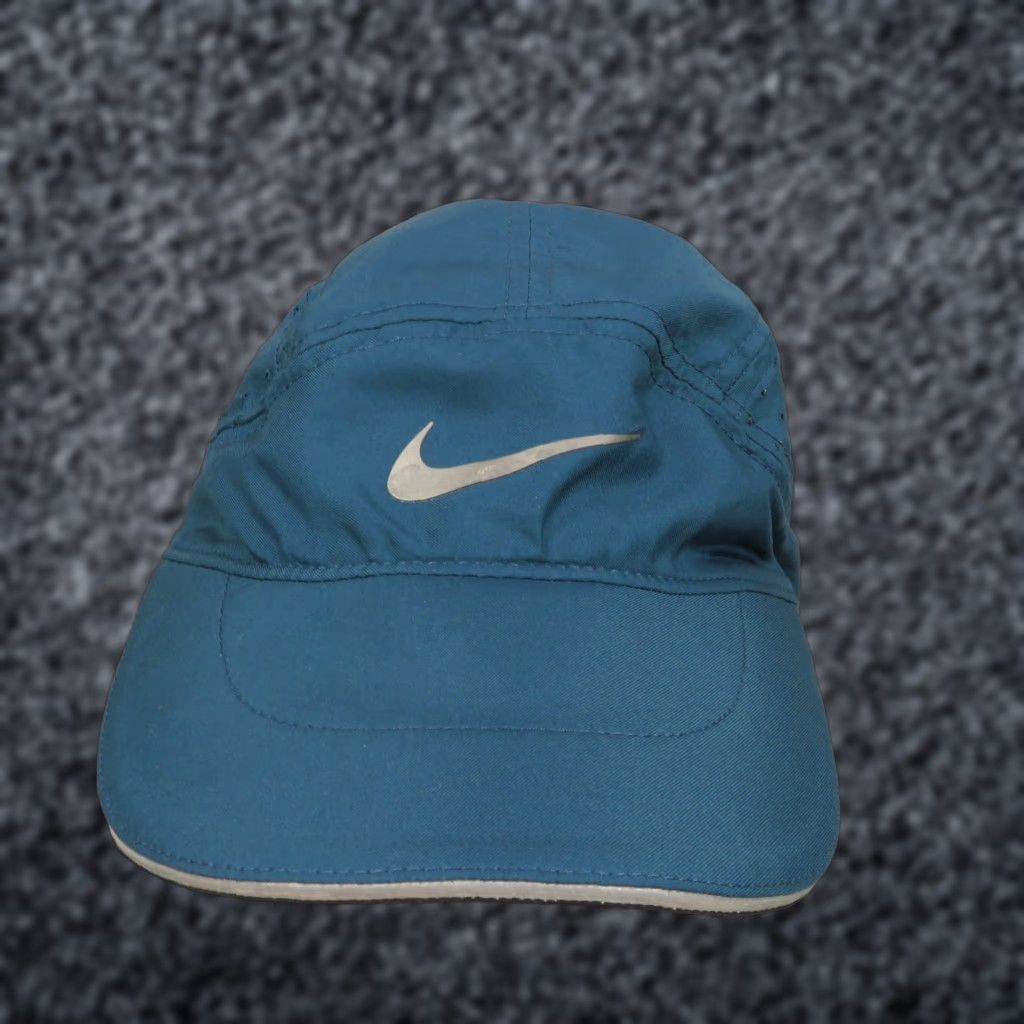 Nike Nike Hat Cap Strap Back Tailwind Aero Bill Reflective Swoosh Panel Runner Mens Cap | 5 Panel | Adjustable Breathable Lightweight Polyester Blue Size ONE SIZE - 1 Thumbnail