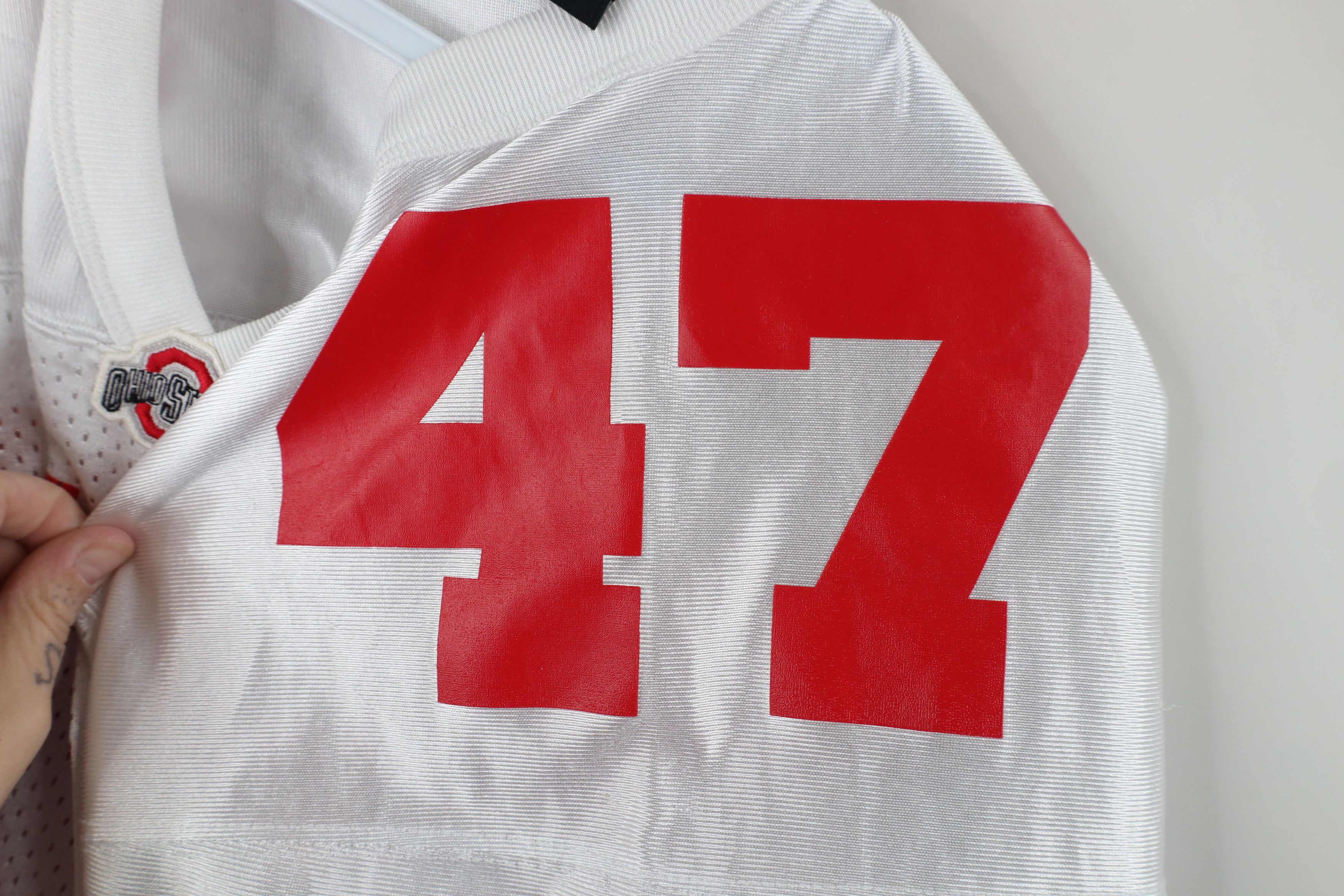 Nike × Vintage Vintage Nike Ohio State University Football Jersey White #47 Size US L / EU 52-54 / 3 - 10 Thumbnail