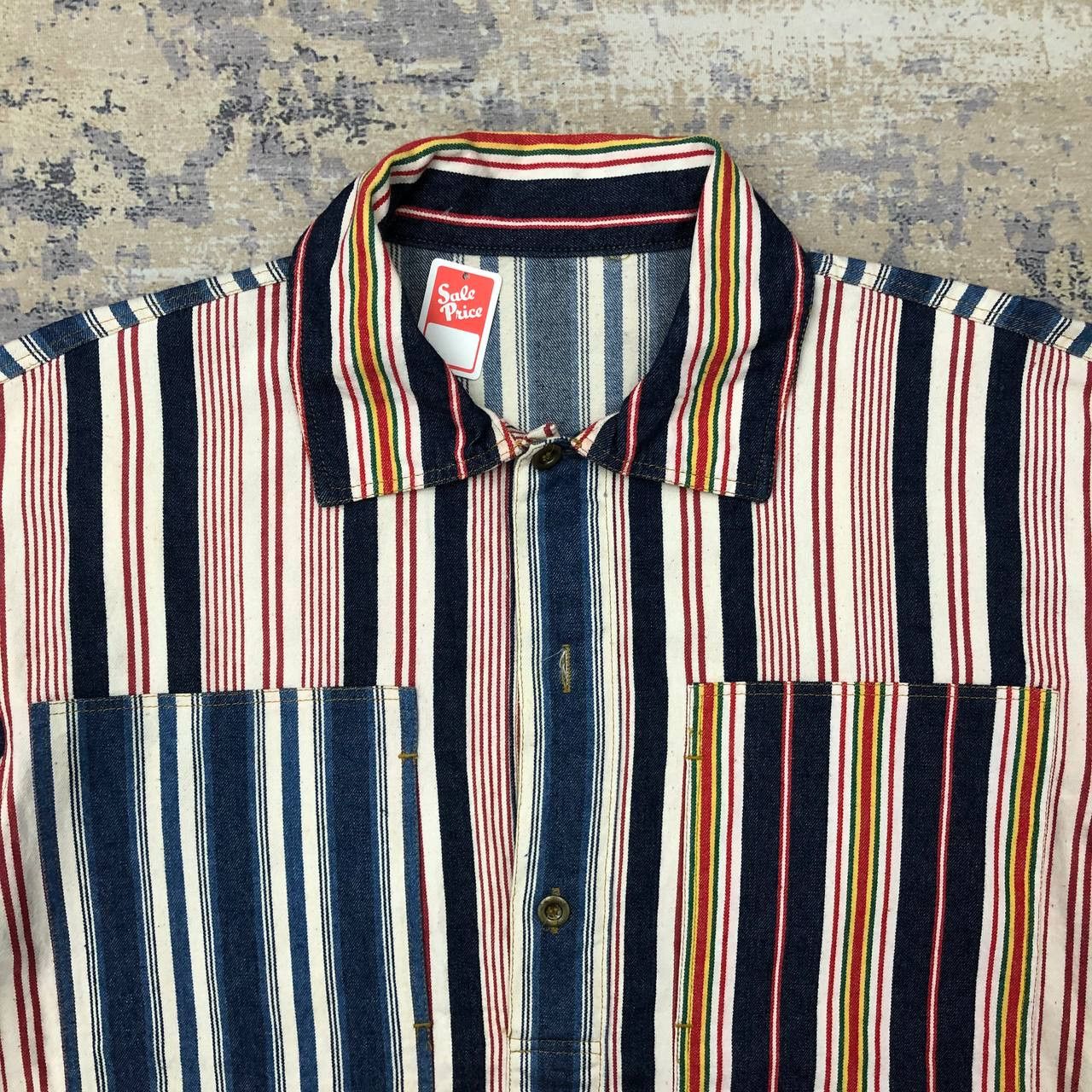 Vintage Y397 RARE VTG JAPAN STRIPED DENIM JACKET Size US M / EU 48-50 / 2 - 4 Thumbnail