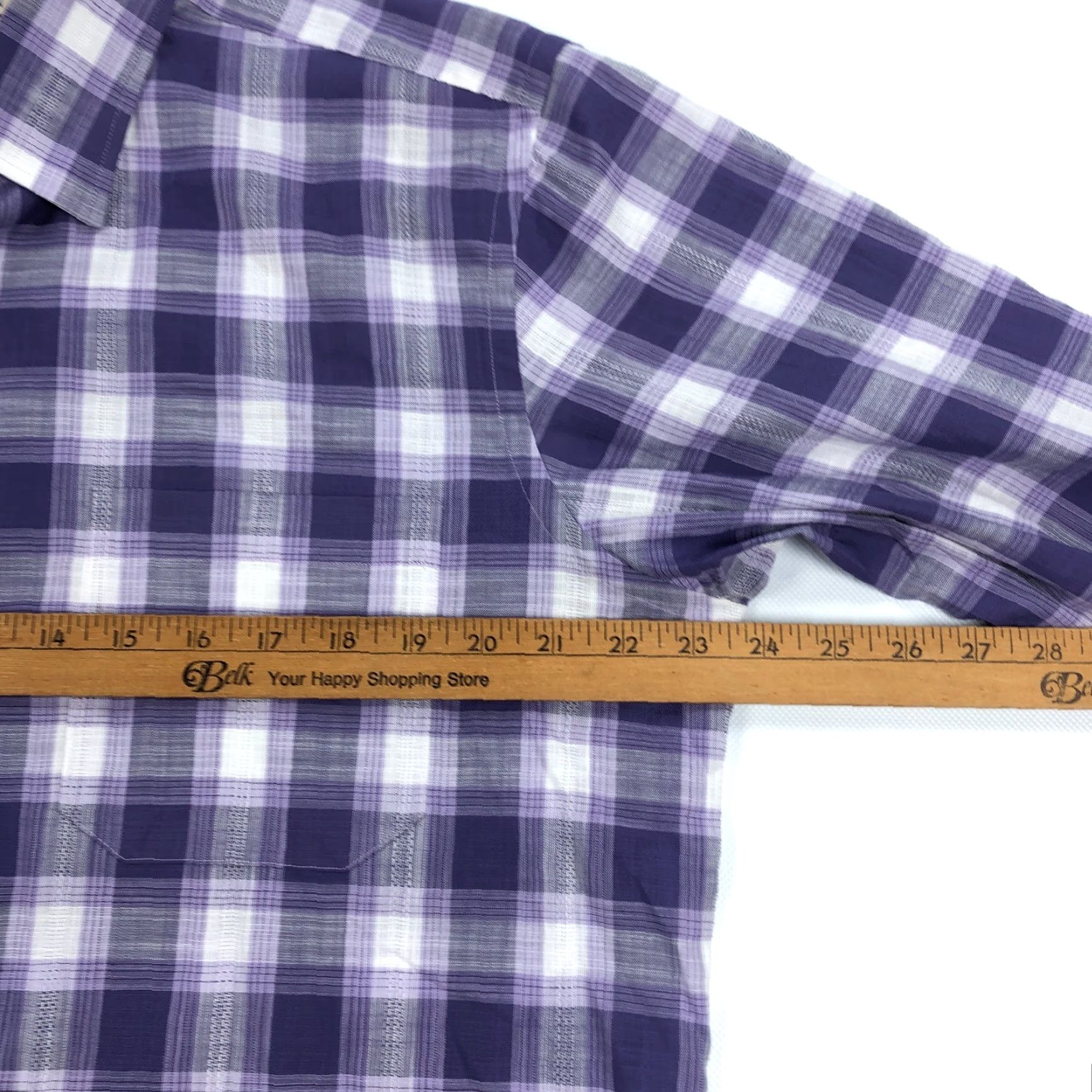 Vintage Hagen Shirt Mens Large Purple Plaid Long Sleeve Button Up Size US L / EU 52-54 / 3 - 6 Thumbnail