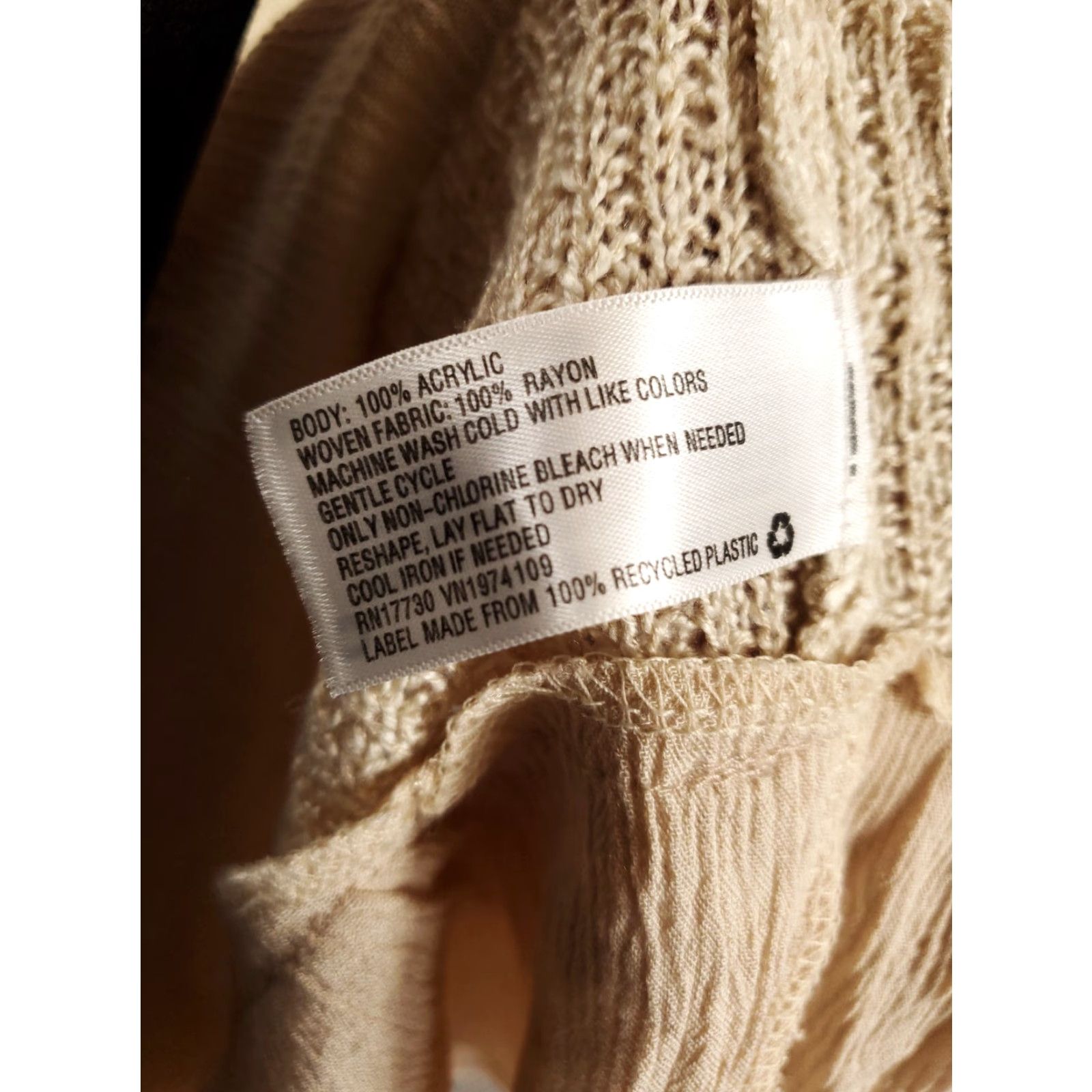 Vintage Knox Rose Sweater Tunic Women L Beige Long Sleeve Knit Boho Lightweight Breathable Fall Winter Spring Bohemian Western Womens Size L / US 10 / IT 46 - 6 Thumbnail