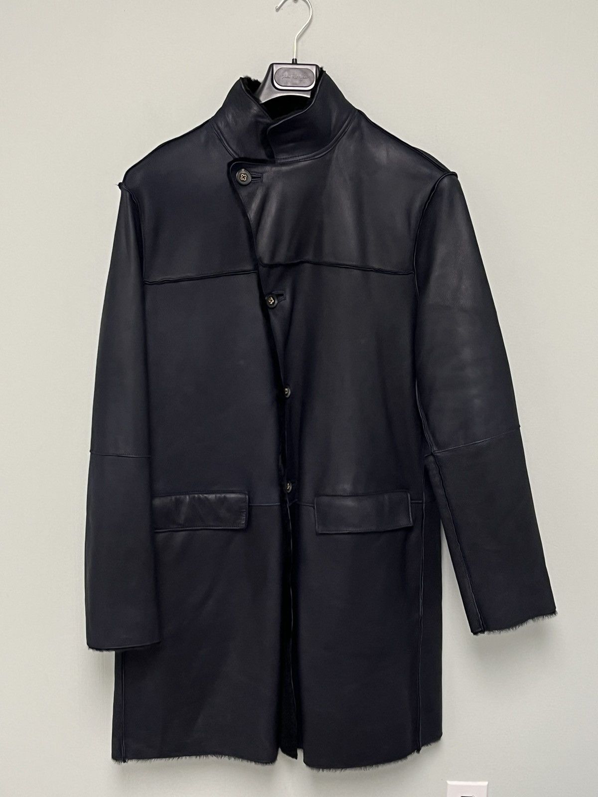John Varvatos Asymmetrical Shearling Coat. 46 Size US S / EU 44-46 / 1 - 6 Thumbnail