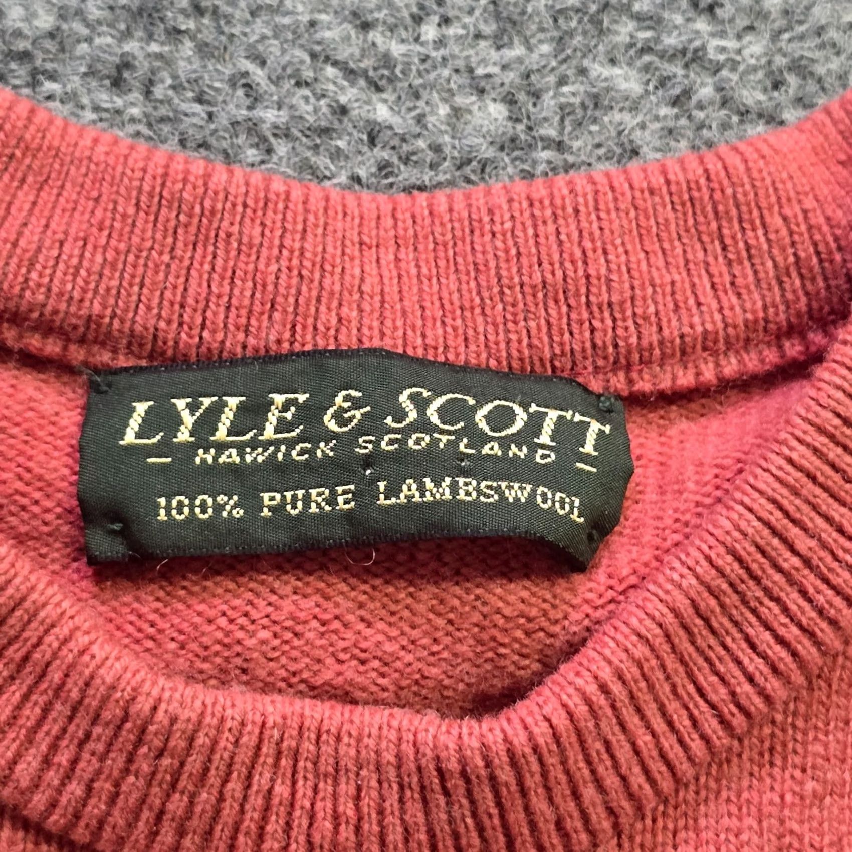 Lyle & Scott Lyle & Scott Sweater Mens Large Orange Golf Embroidered Lambswool Vintage Classic Cardigan Pullover Knit Crew Neck Long Sleeve Regular Size US L / EU 52-54 / 3 - 5 Thumbnail