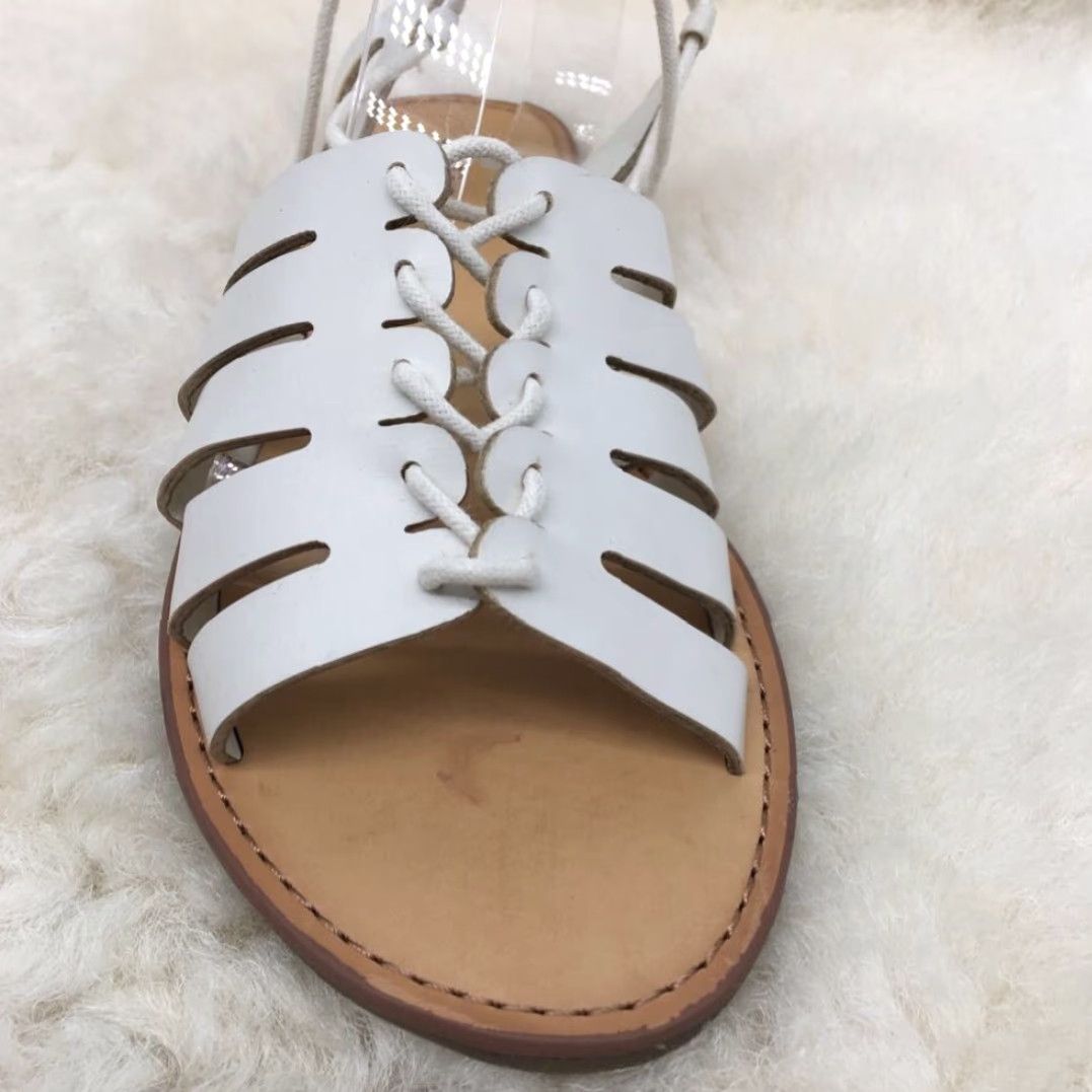 Vintage INDIGO RD. Baku Gladiator Sandals White Lace Up Flat 6 M Womens Size US 6 / IT 36 - 2 Thumbnail