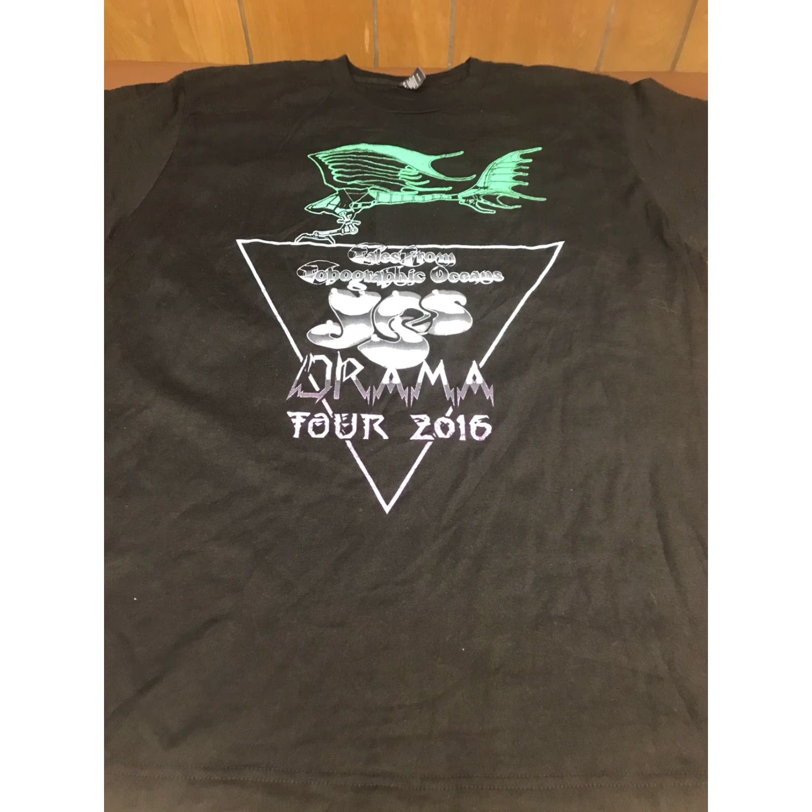 Tultex YES 2016 Drama Tales From Topograhic Oceans Concert Tour T-SHIRT XL Black Men Crew Neck Short Sleeve 100% Cotton Tultex Graphic Tee Reg Fit Size US XL / EU 56 / 4 - 2 Thumbnail