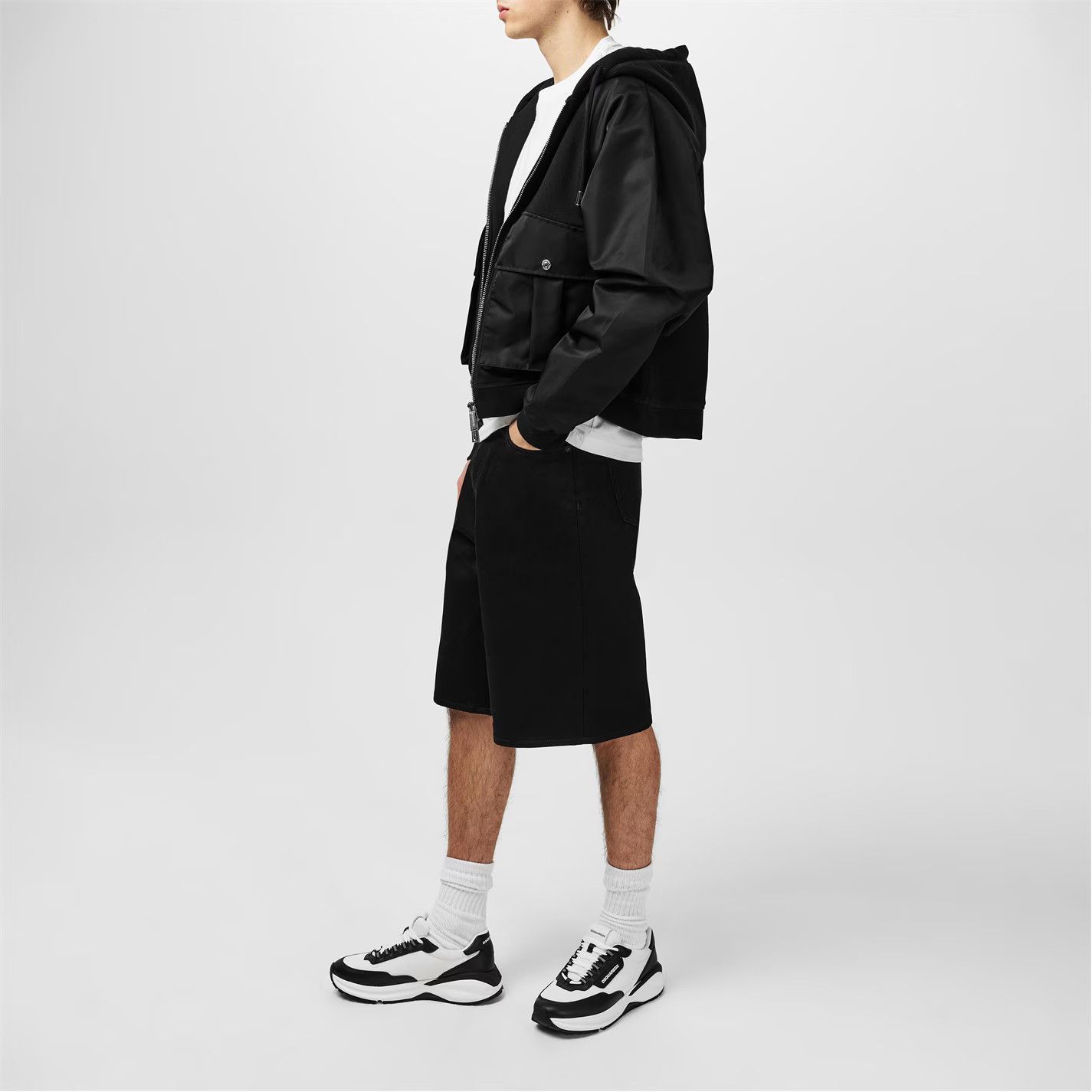 Dsquared2 o1g2r1mq0426 Leather Dash Sneakers in Black/White Size US 8 / EU 41 - 6 Thumbnail