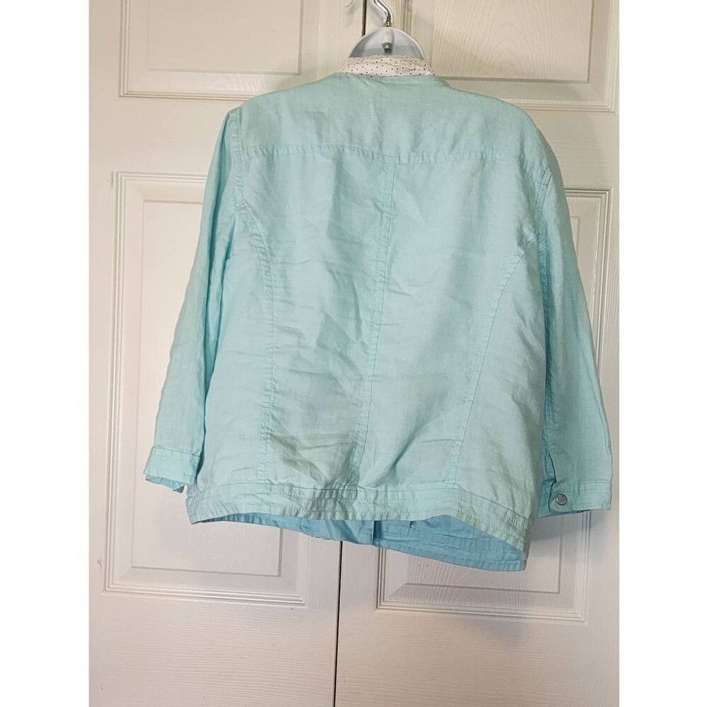 Chicos Chico's Turquoise Jacket Size L / US 10 / IT 46 - 5 Thumbnail