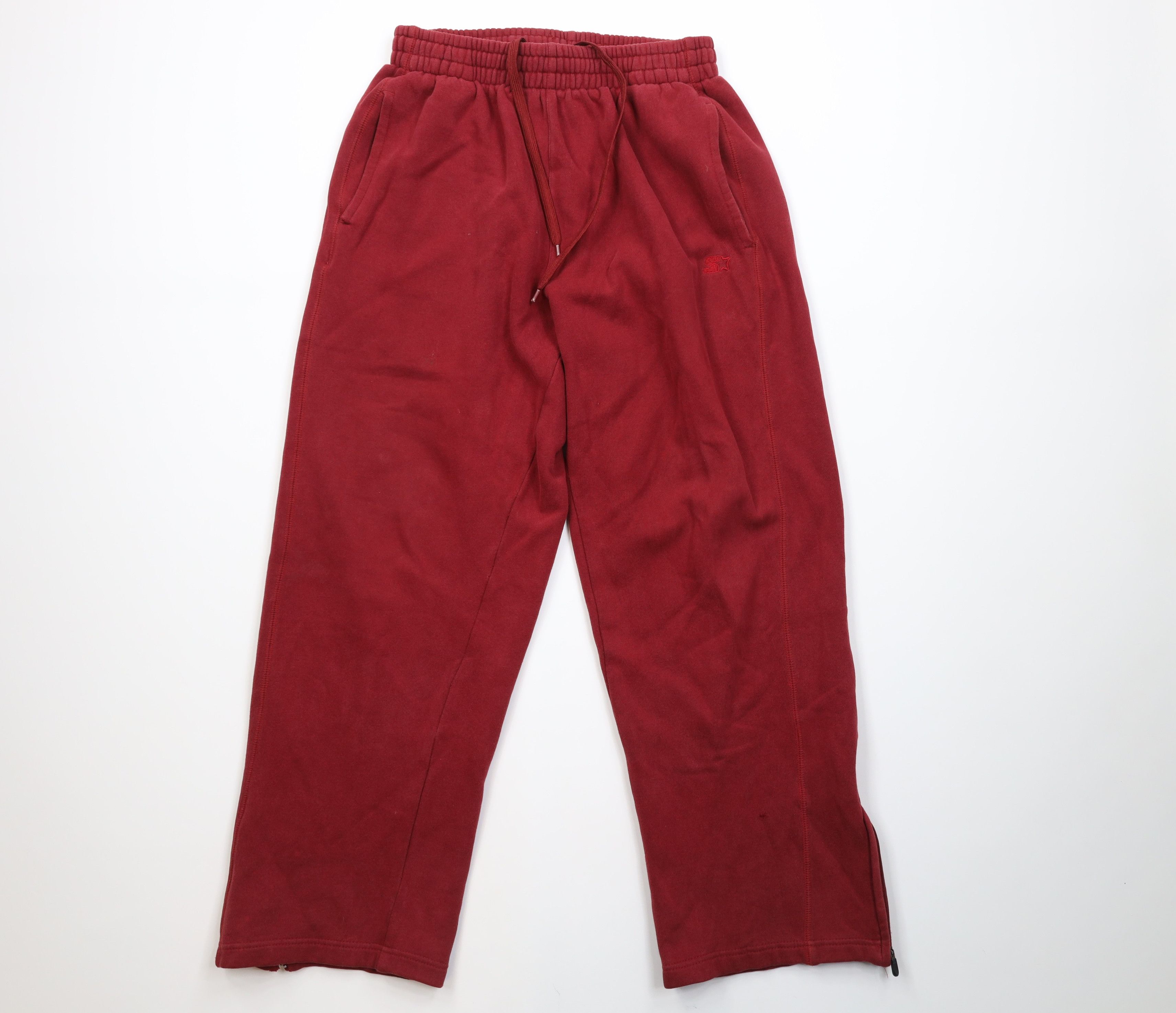 Starter Vintage 90s Y2K Starter Wide Leg Sweatpants Pants Red Size US 34 / EU 50 - 1 Thumbnail