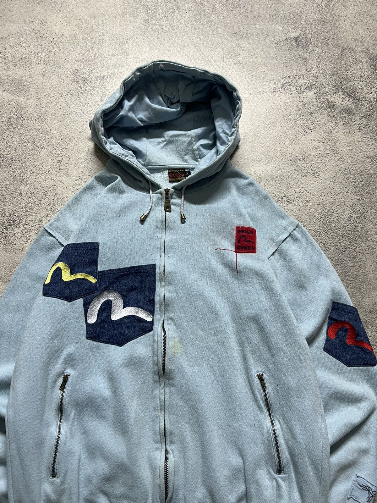 Evisu × Vintage Vintage Y2k Evisu Crazy Multi Pocket Rare Zip Hoodie 90’s Size US M / EU 48-50 / 2 - 5 Thumbnail