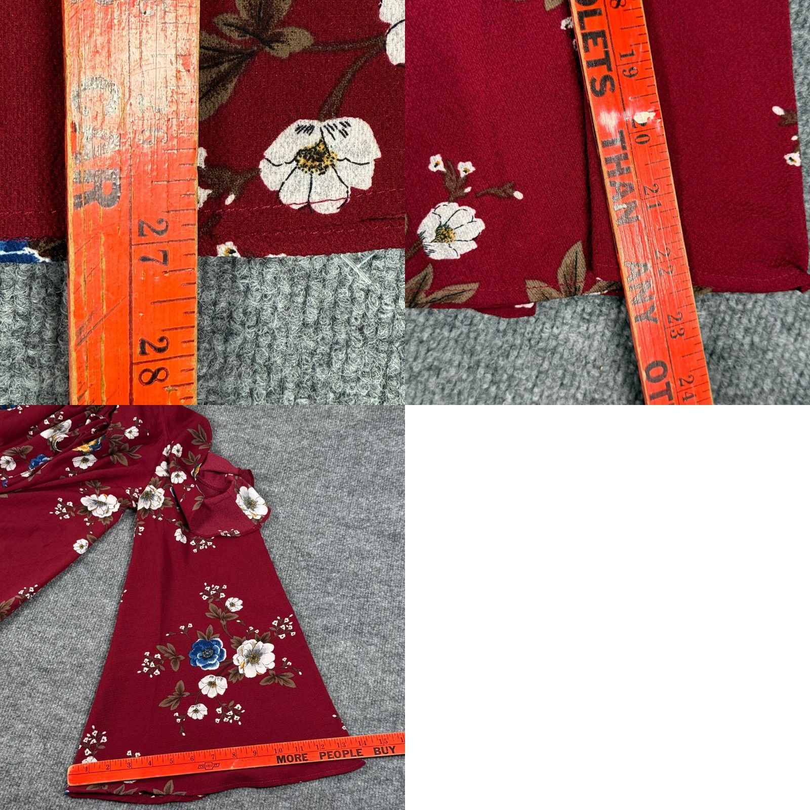 Bell UMGEE Anthropology Blouse M Red Cold Shoulder Bell Sleeve Boho Floral Tunic Womens Size M / US 6-8 / IT 42-44 - 8 Thumbnail