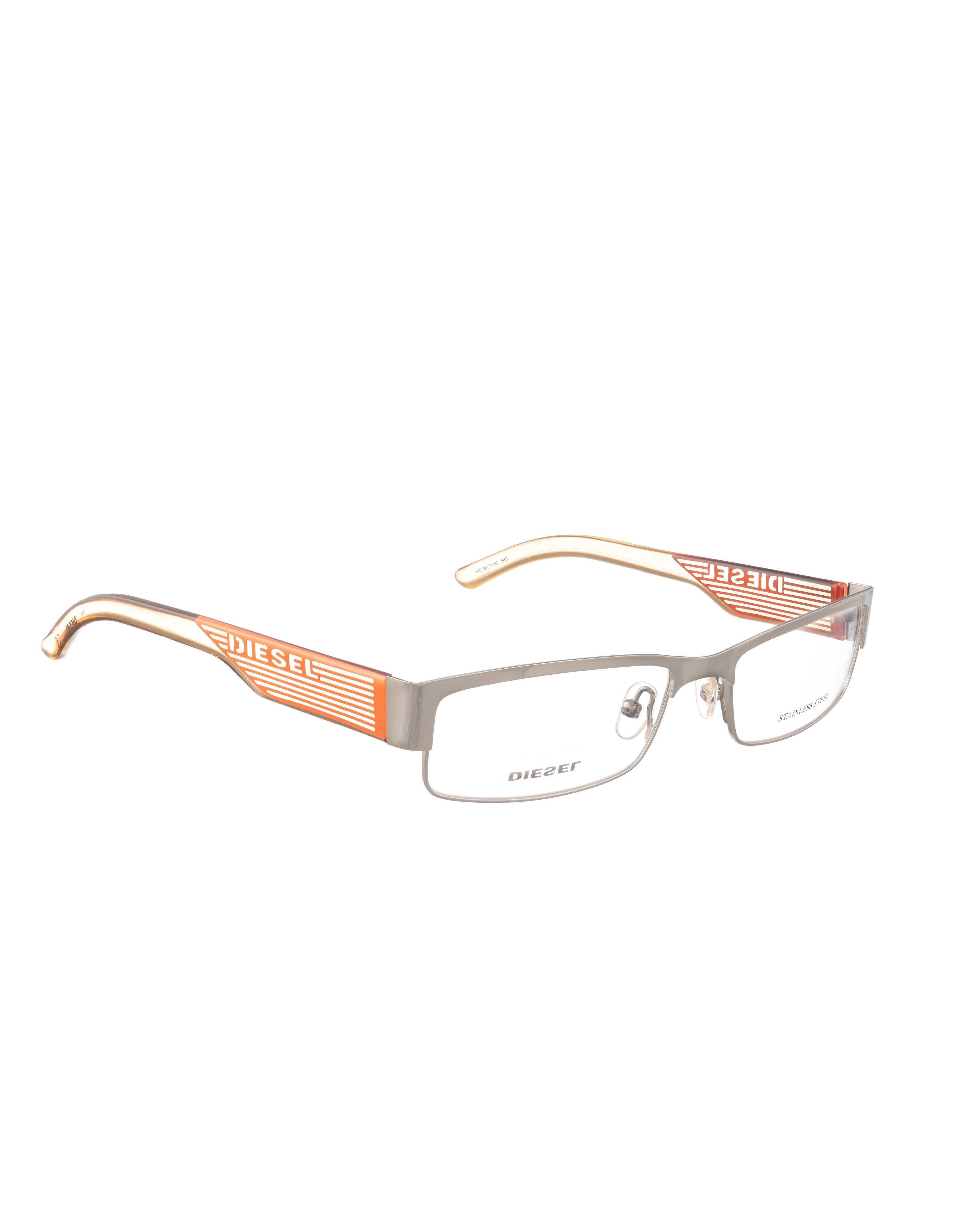 Diesel Diesel 00S Orange and Silver Chrome Classic Glasses Size ONE SIZE - 1 Thumbnail
