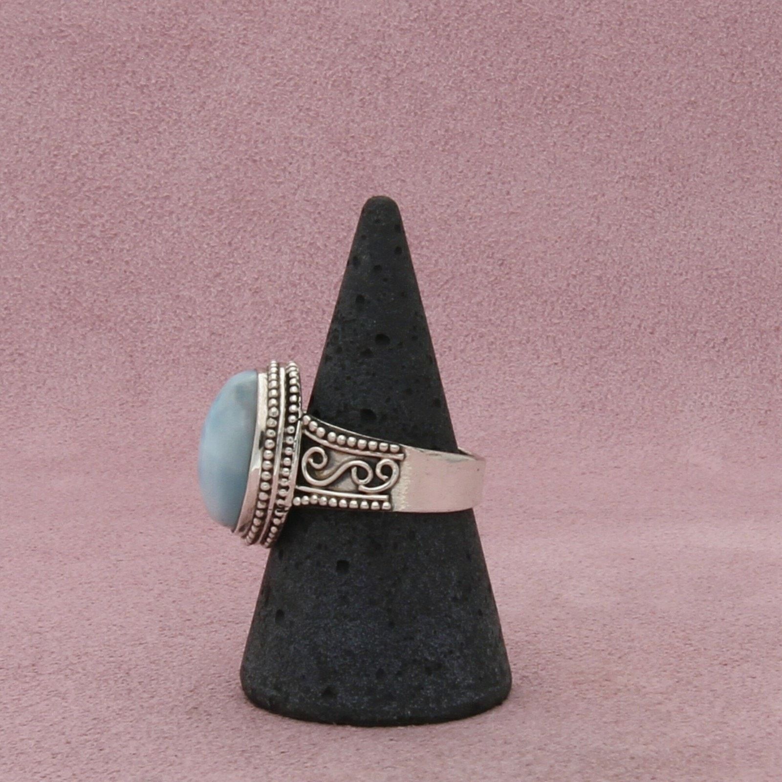 Sterling Silver sterling silver beaded scroll blue larimar ring size 8.75 Size ONE SIZE - 4 Thumbnail