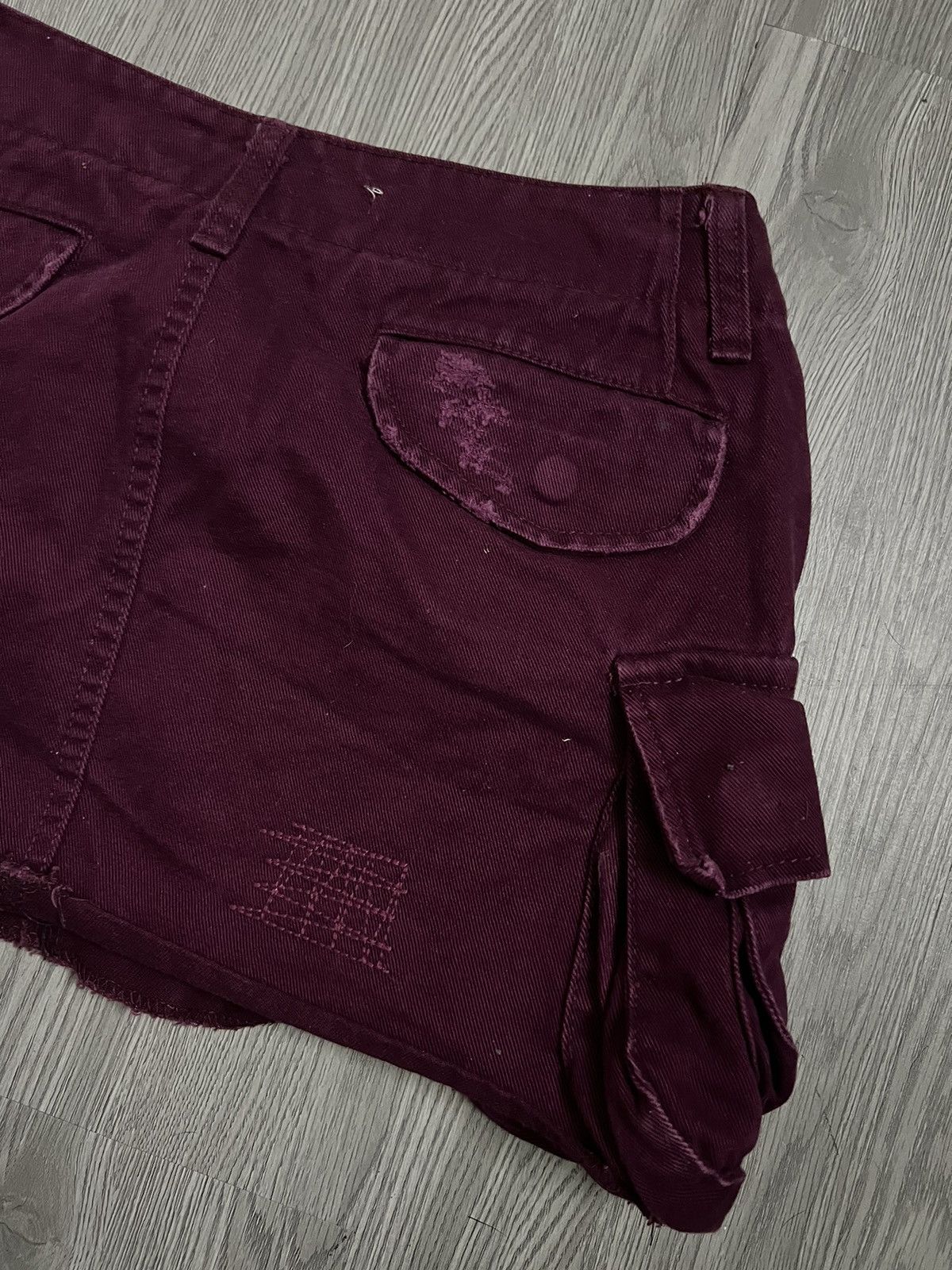 Japanese Brand Dark Purple cargo pocket mini skirt ☮️🖤 Size 26" / US 2 / IT 38 - 10 Thumbnail