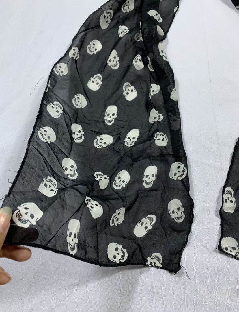 20471120 Japanese Undefined skull Distressed Scarf Size ONE SIZE - 3 Thumbnail