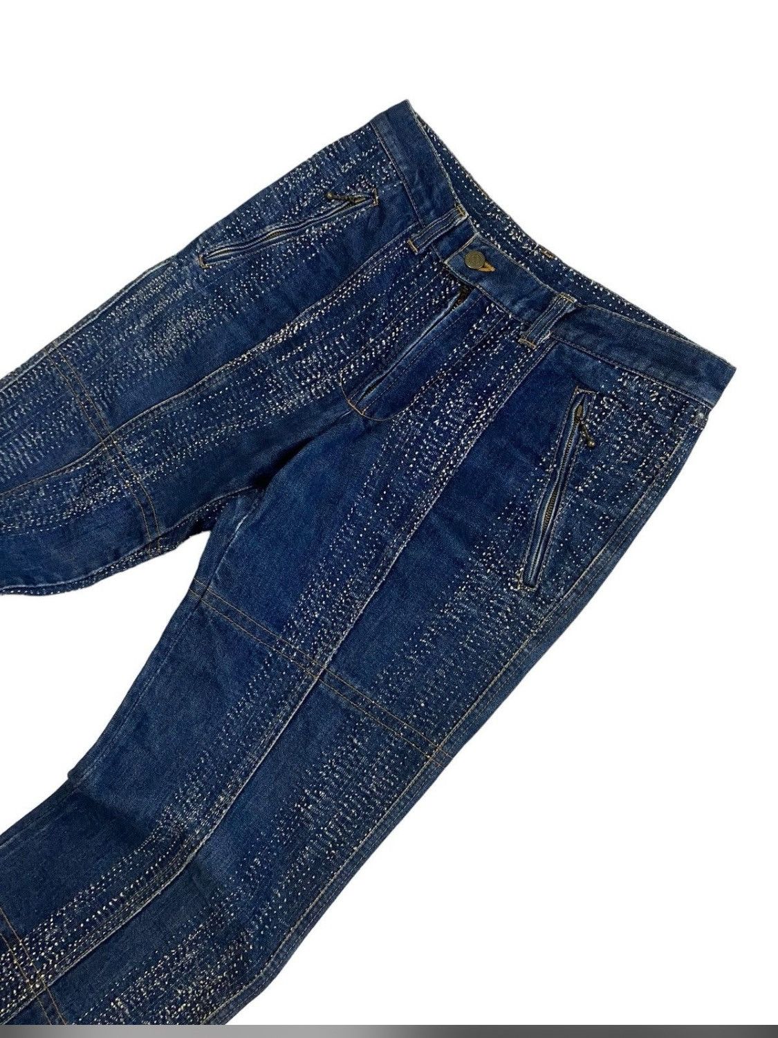 Tornado Mart Vintage Tornado Mart Flare Boho-Chic Unique Stitch Detailing Size US 29 - 6 Thumbnail