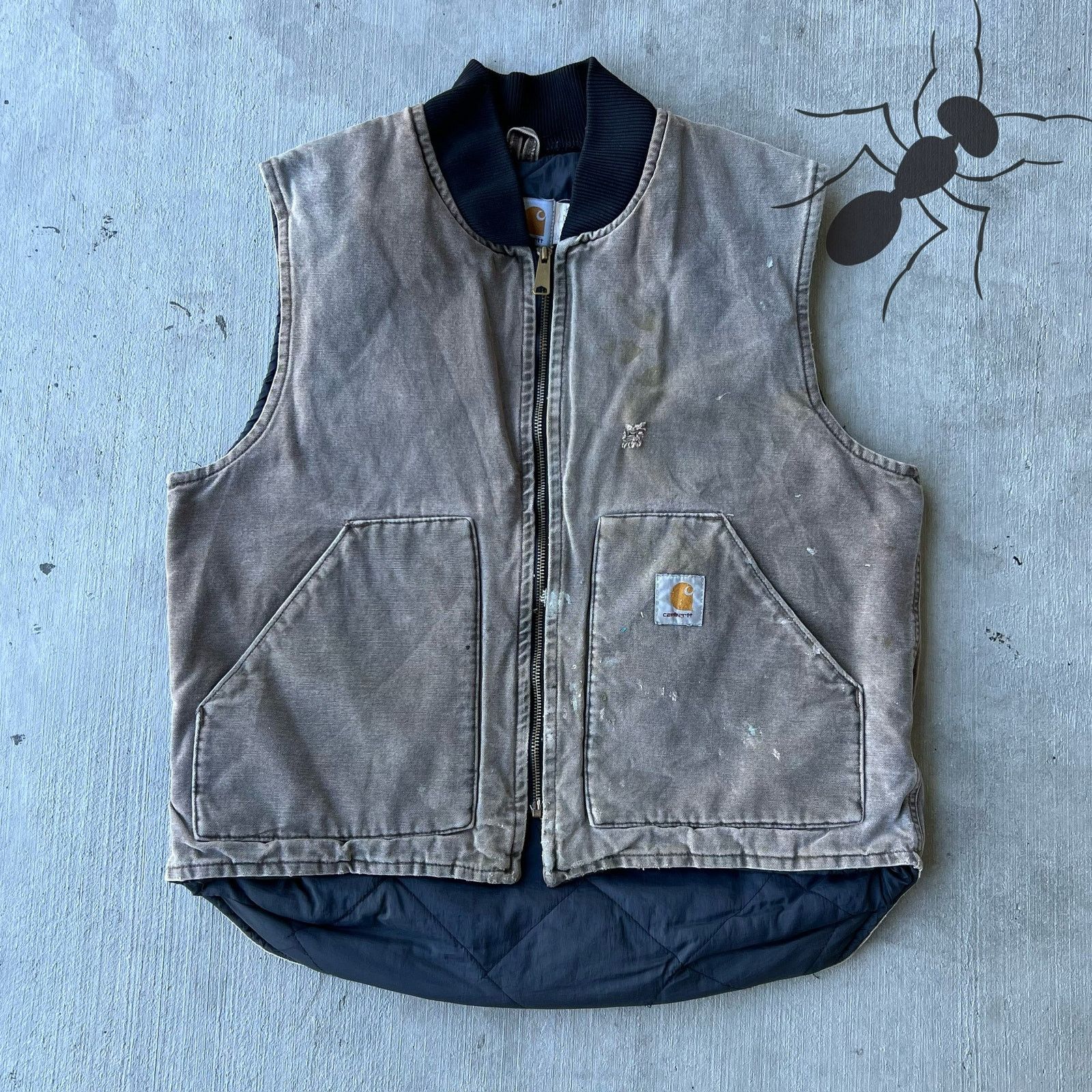 Carhartt × Vintage Carhartt V02 CHT faded brown work wear vest Size US L / EU 52-54 / 3 - 1 Thumbnail