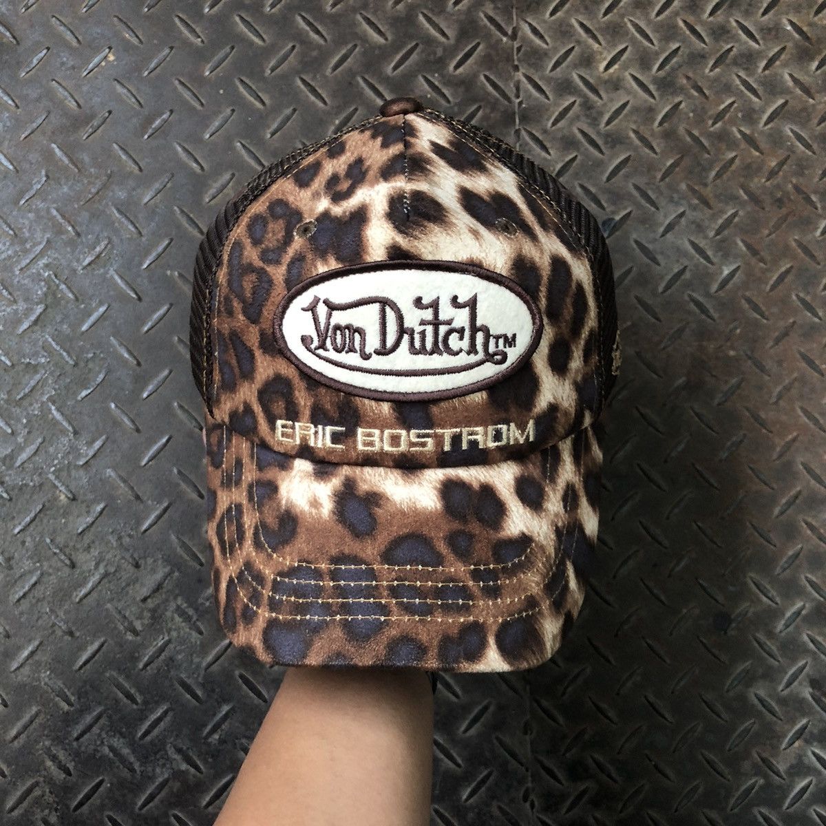 Von Dutch 🚫 SOLD 🚫 Von Dutch Eric Bostrom Leopard Suede Trucker Hat Size ONE SIZE - 1 Thumbnail