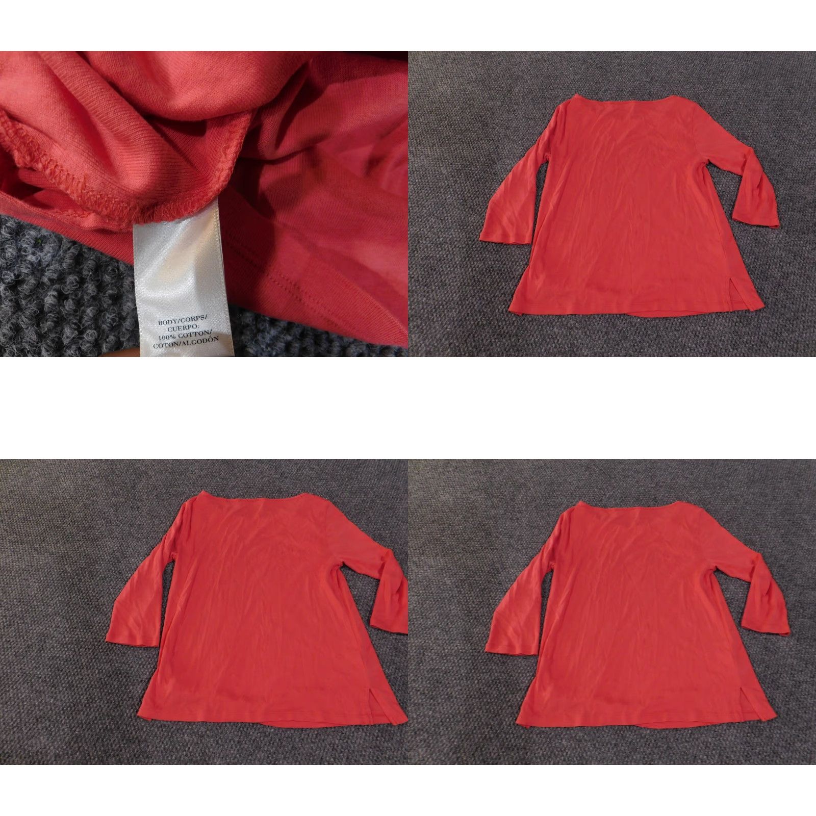 Ann Taylor Ann Taylor Shirt Womens M Coral 3/4 Sleeve Boatneck Shoulder Buttons Tunic Size M / US 6-8 / IT 42-44 - 8 Thumbnail