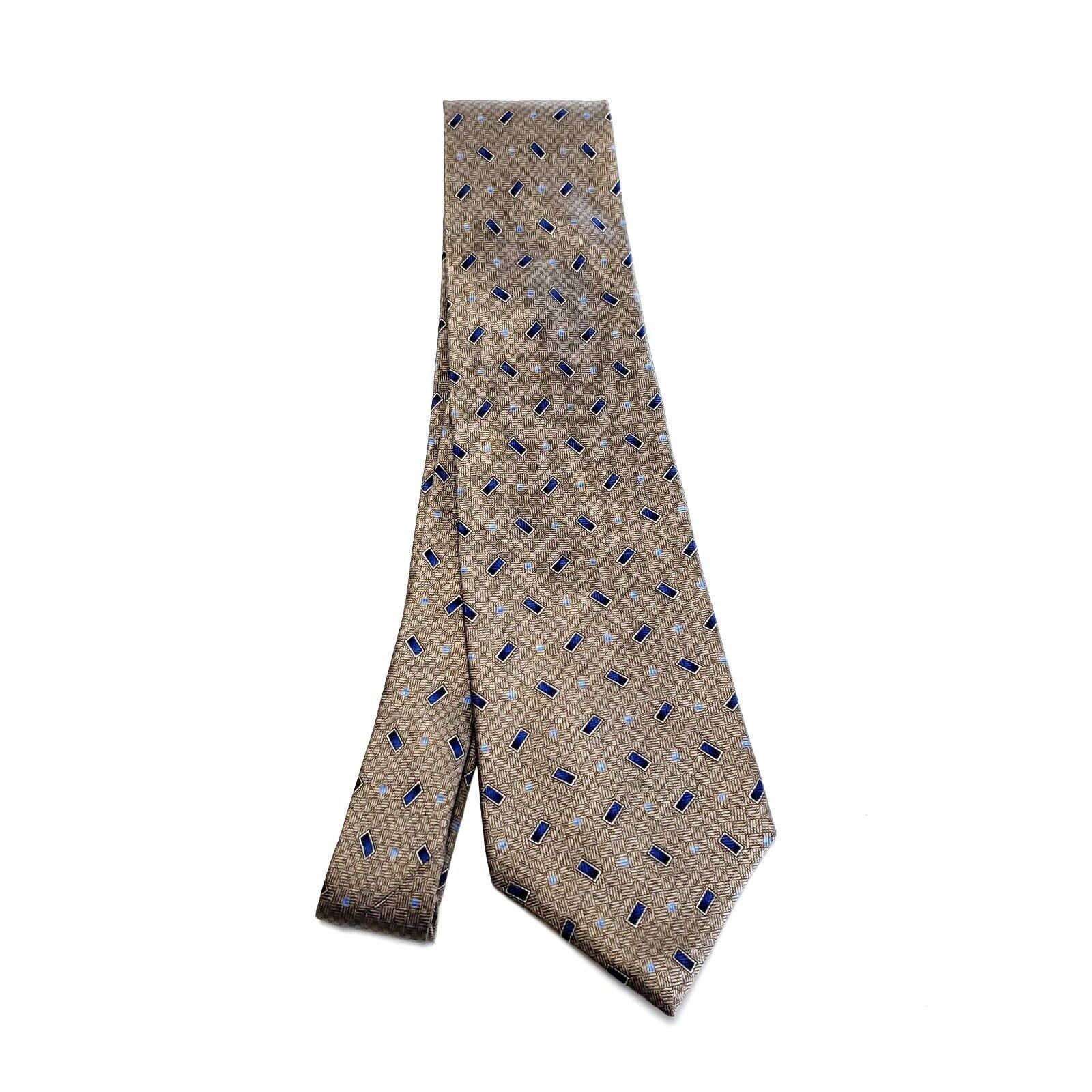 Stafford Stafford Essentials Brown Silk Tie Woven Geometric Size ONE SIZE - 6 Thumbnail