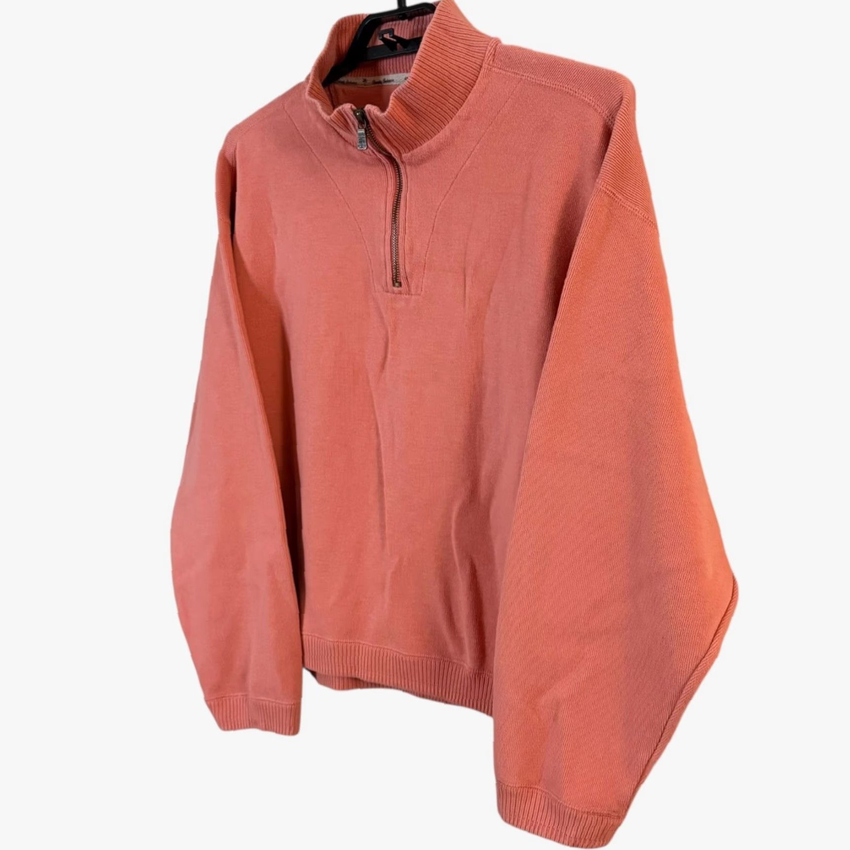 Tommy Bahama Tommy Bahama Sweater Women’s XL Orange 100% Cotton Knit Quarter-Zip Pullover Size XL / US 12-14 / IT 48-50 - 2 Thumbnail