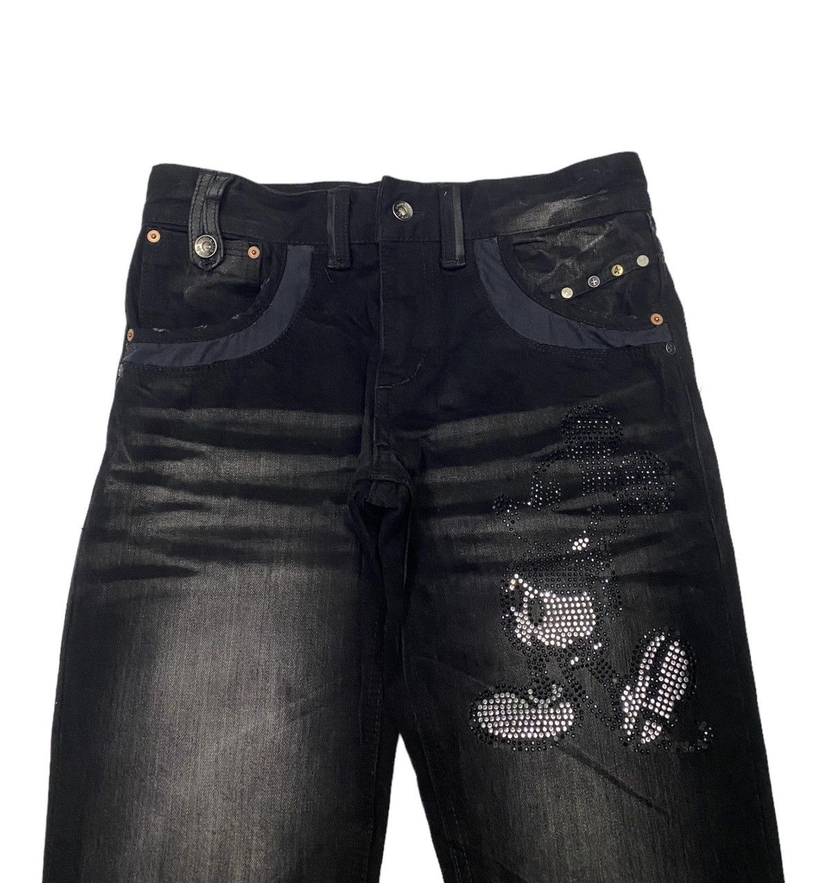 semanticdesign 🔥SEMANTIC DESIGN SKULLS X MICKEY MOUSE FLARED DENIM JEANS Size US 30 / EU 46 - 7 Thumbnail