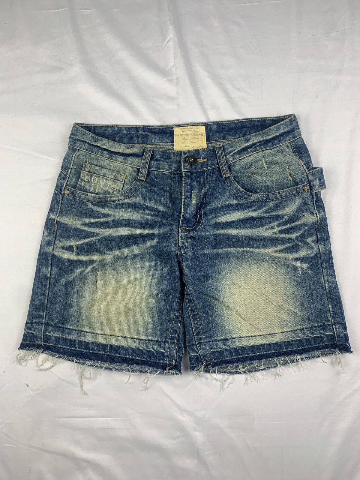 Japanese Brand Luvis Jeans Washed Cute Embroidered Pocket Mini Jeans Shorts Size 27" / US 4 / IT 40 - 4 Thumbnail