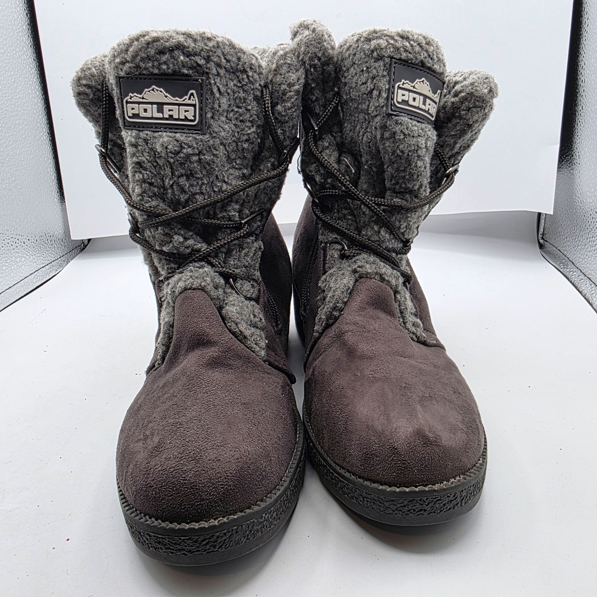 Other Polar Womens Wedge Boots Womens Size 8 Gray Brown Cozy Winte Size US 8 / IT 38 - 12 Thumbnail