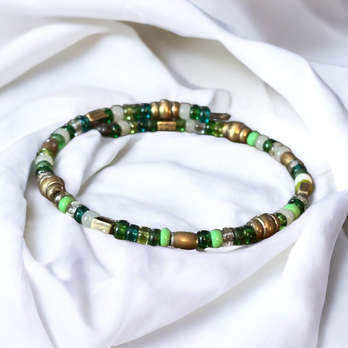 Other Green glass bead wire wrap bracelet Size ONE SIZE - 1 Thumbnail