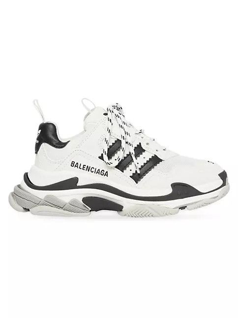 image of Balenciaga O1Mt1Gz0424 Triple S Sneakers In Black/white, Men's (Size 8)