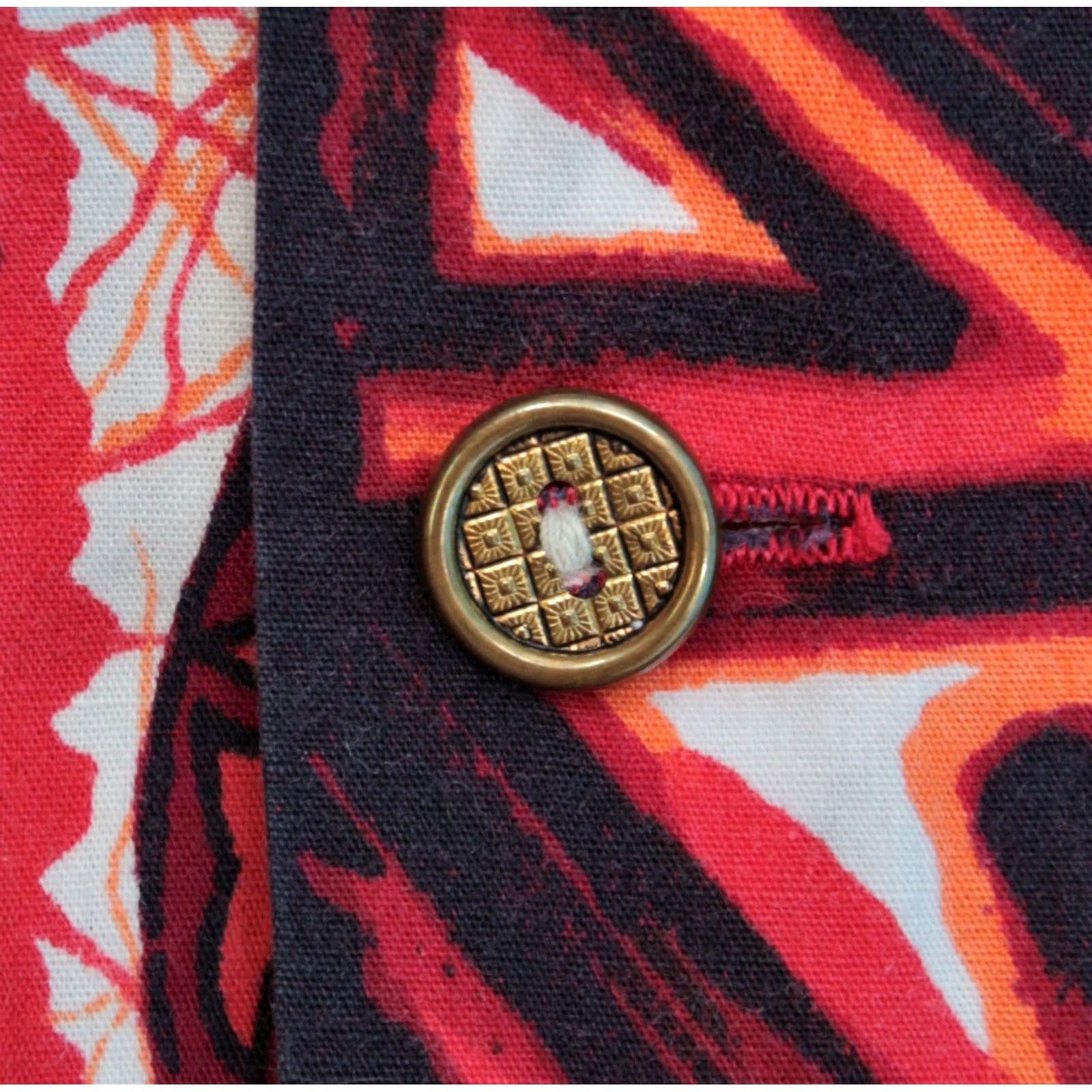 Vintage Ui-Maikai Vintage 60s Hawaiian Shirt XL Cotton Orange Red Tiki Print Short Sleeve Men's Size US XL / EU 56 / 4 - 6 Thumbnail