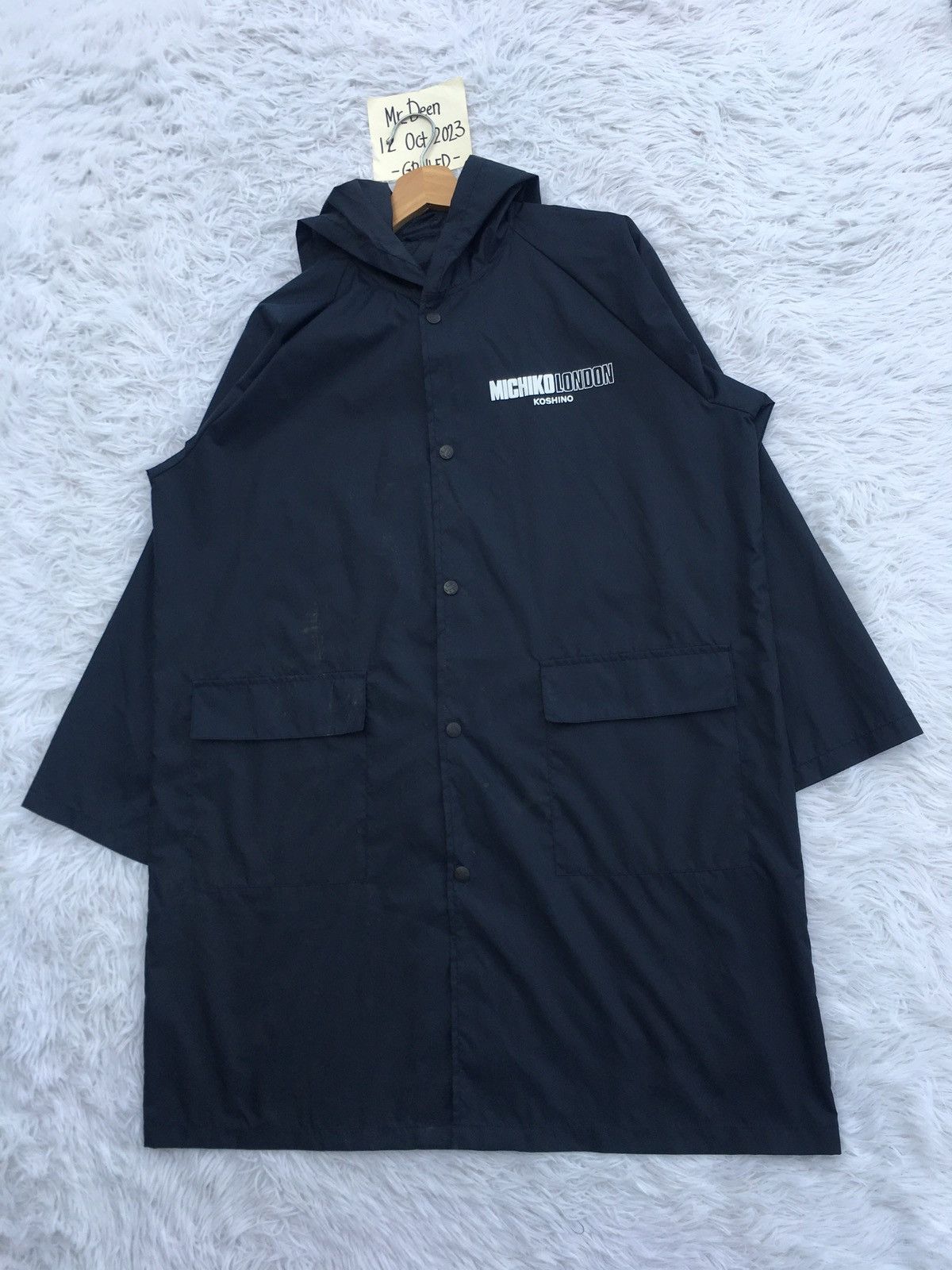 Japanese Brand Rare Michiko Koshino London Long Raincoat /Nylon Outerwear Size US L / EU 52-54 / 3 - 8 Thumbnail