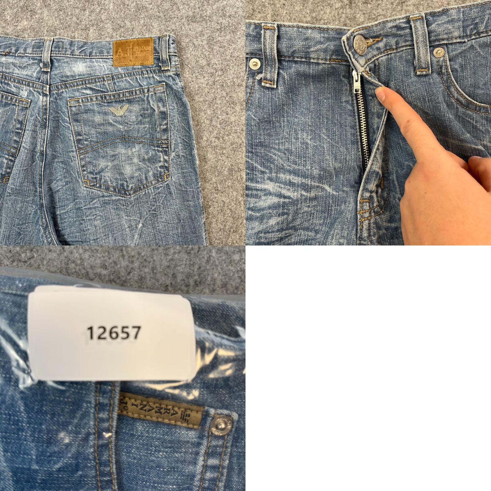 Vintage Armani Jeans Jeans Straight 29 34 UK 10 High Rise Light Blue Whiskers Honeycomb Womens Regular Denim Blue 5-Pocket Size 32" / US 10 / IT 46 - 9 Thumbnail