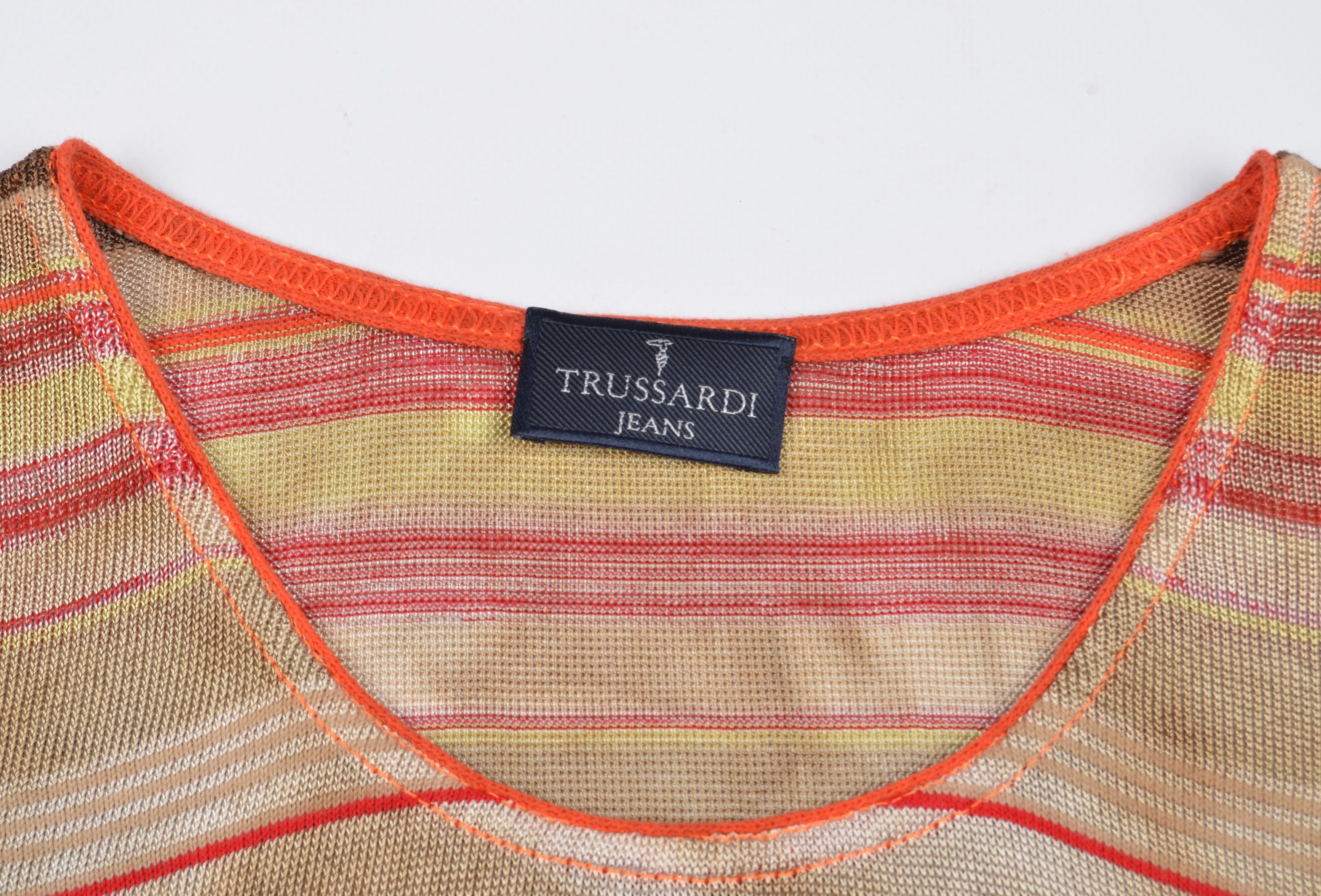 Trussardi × Vintage Vintage Trussardi Jeans Striped Mesh Top Size M / US 6-8 / IT 42-44 - 6 Thumbnail