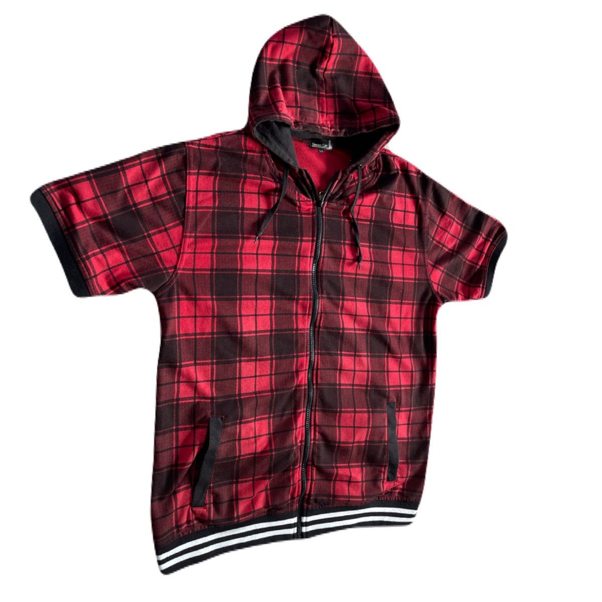 If Six Was Nine 2000s Japanese archive Vkei Plaid Zip-Up Short Sleeve Hoodie Size US M / EU 48-50 / 2 - 3 Thumbnail
