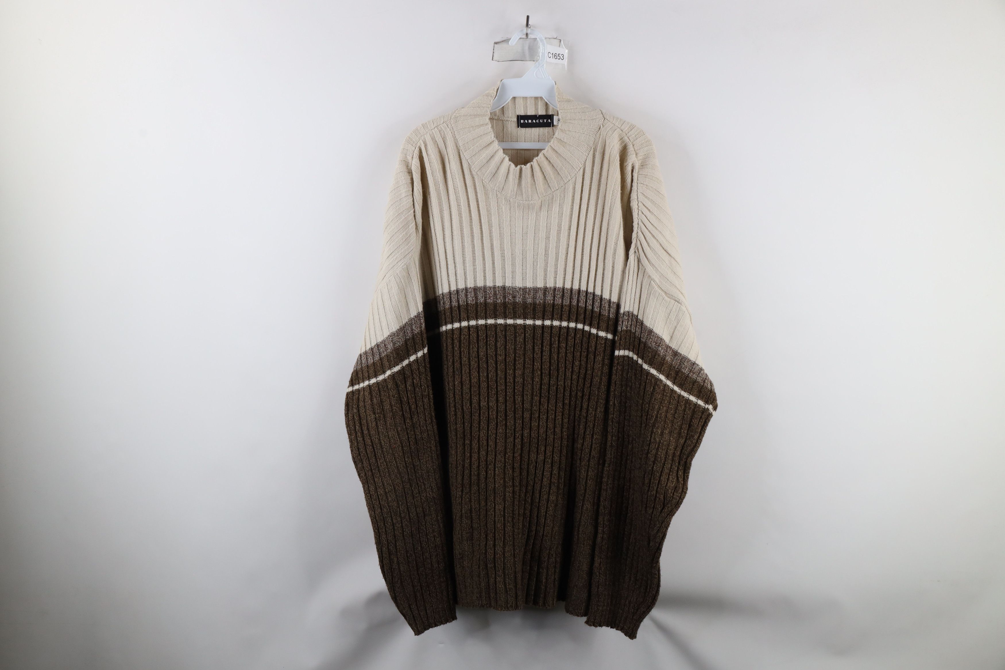 Vintage Vintage 90s Streetwear Chunky Ribbed Knit Mock Neck Sweater Size US XXL / EU 58 / 5 - 1 Thumbnail