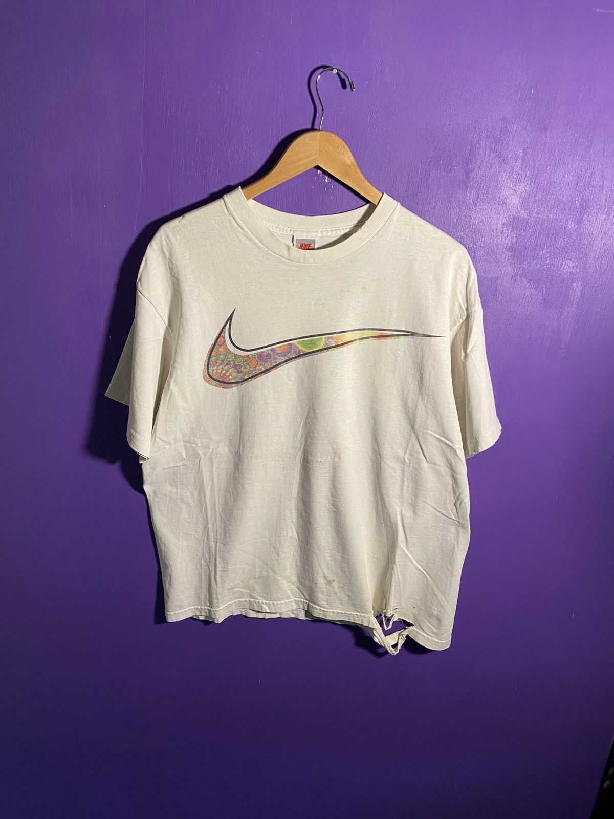 Nike Vintage 90s Nike fractal swoosh logo t-shirt Size US L / EU 52-54 / 3 - 1 Thumbnail